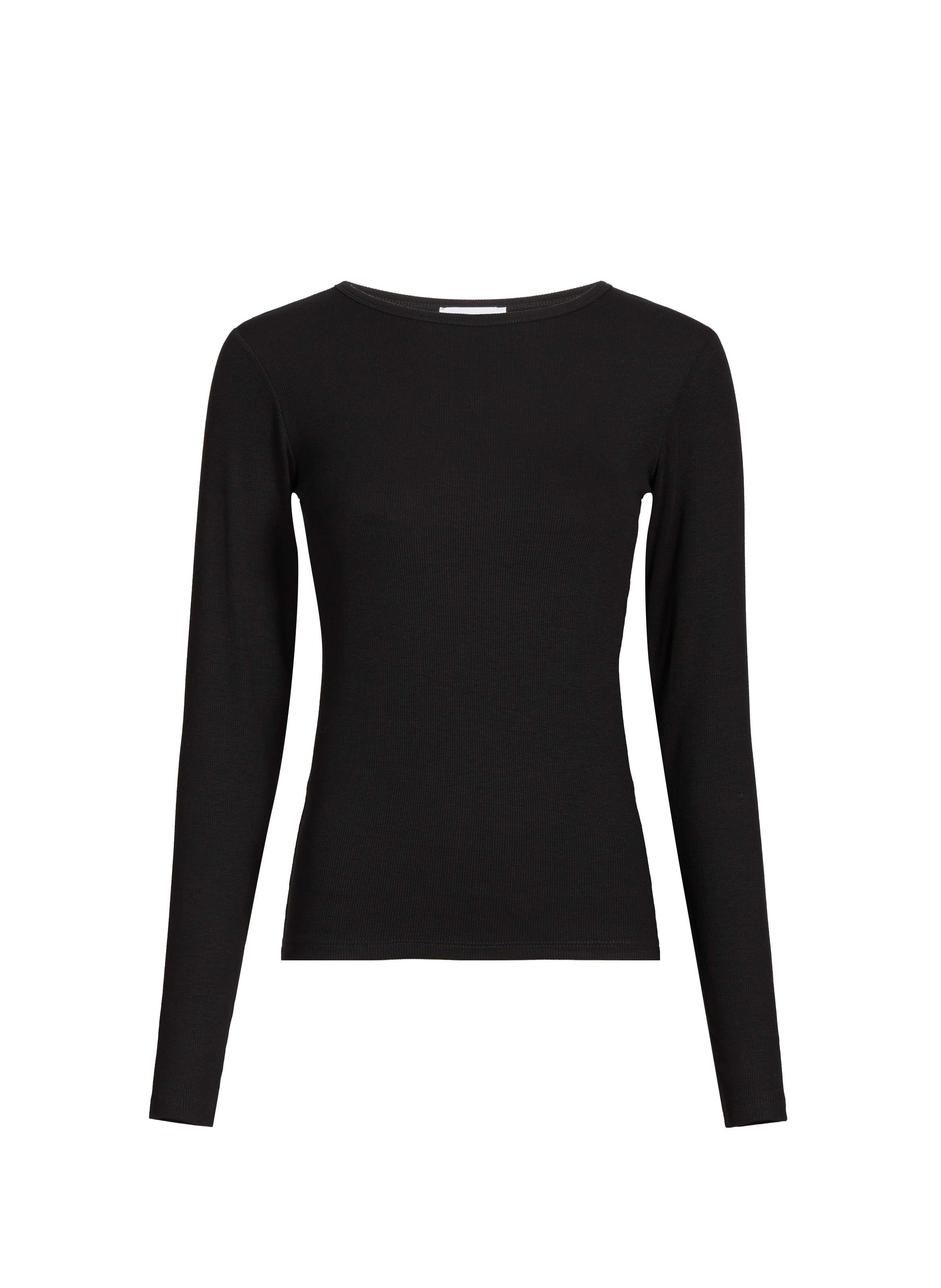 T-shirt col rond à manches longues TOPSHOP Noir