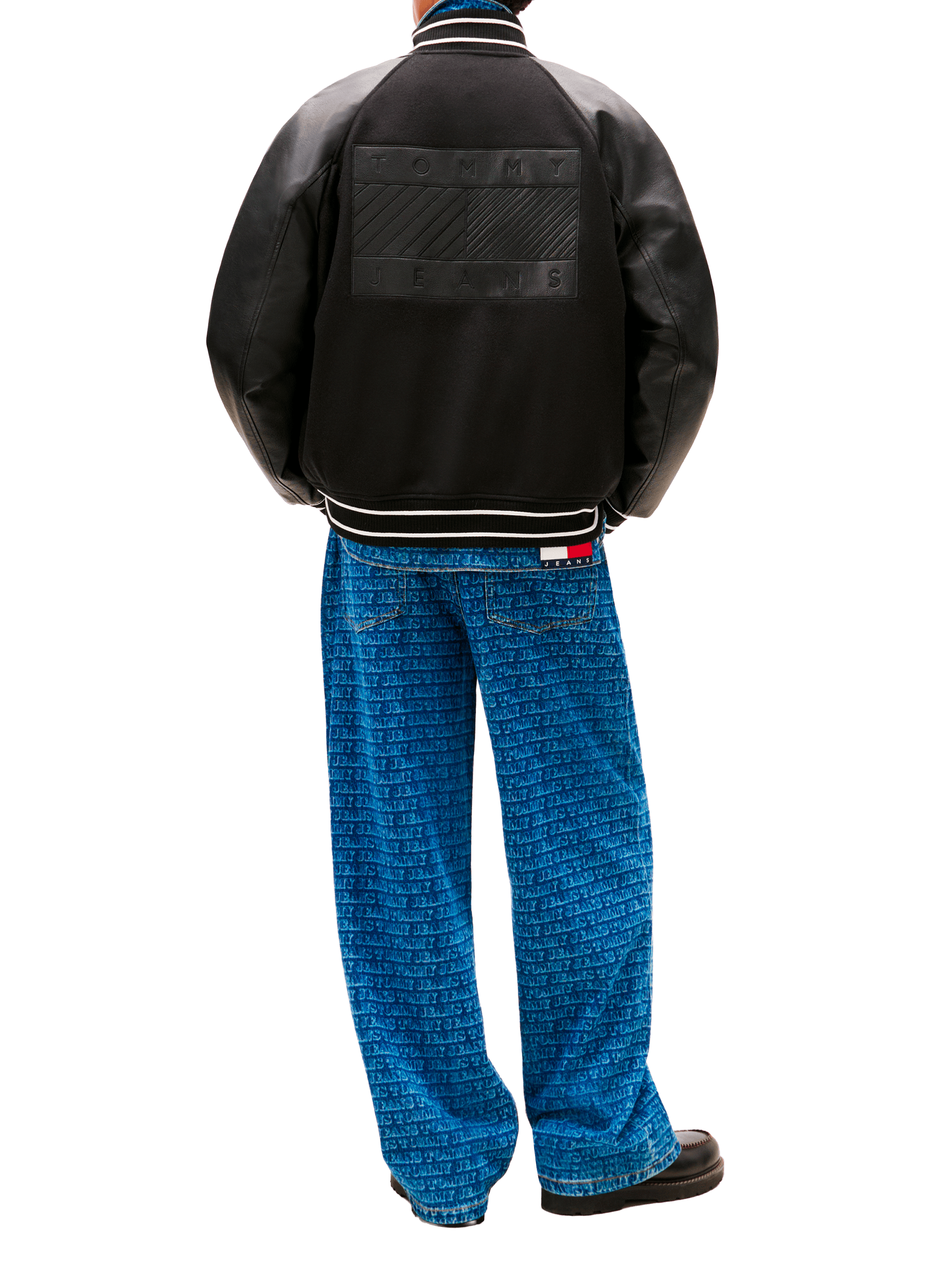 Bi-material teddy collar jacket with wool TOMMY HILFIGER Black