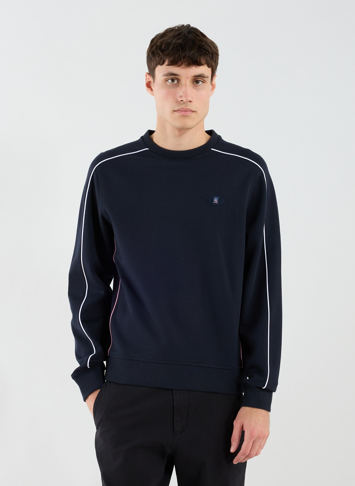 EDEN PARK Pull col rond en coton mélangé Rose