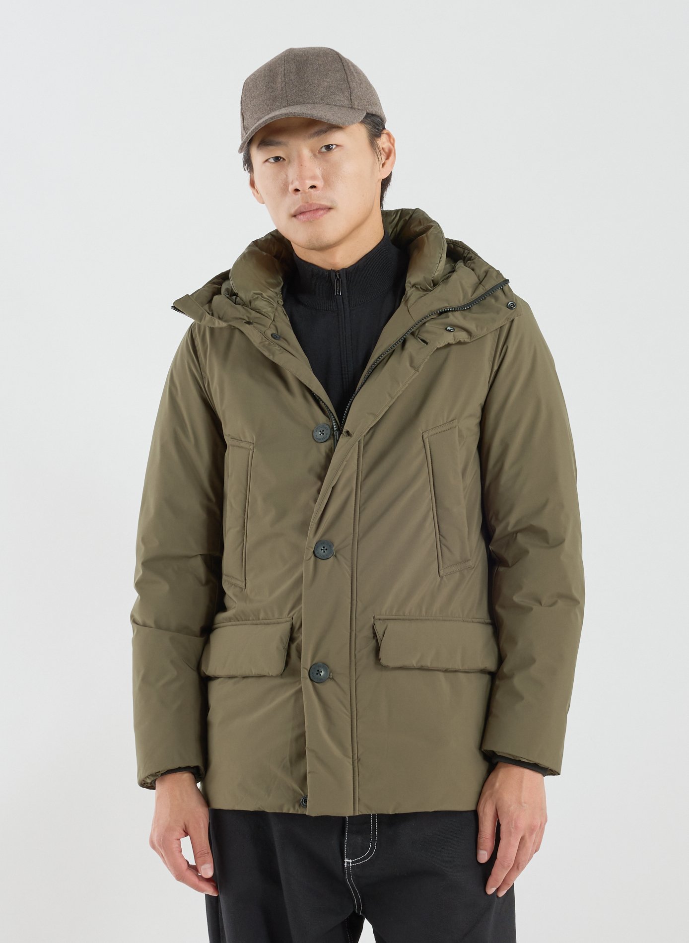 WOOLRICH Parka droite à capuche Vert