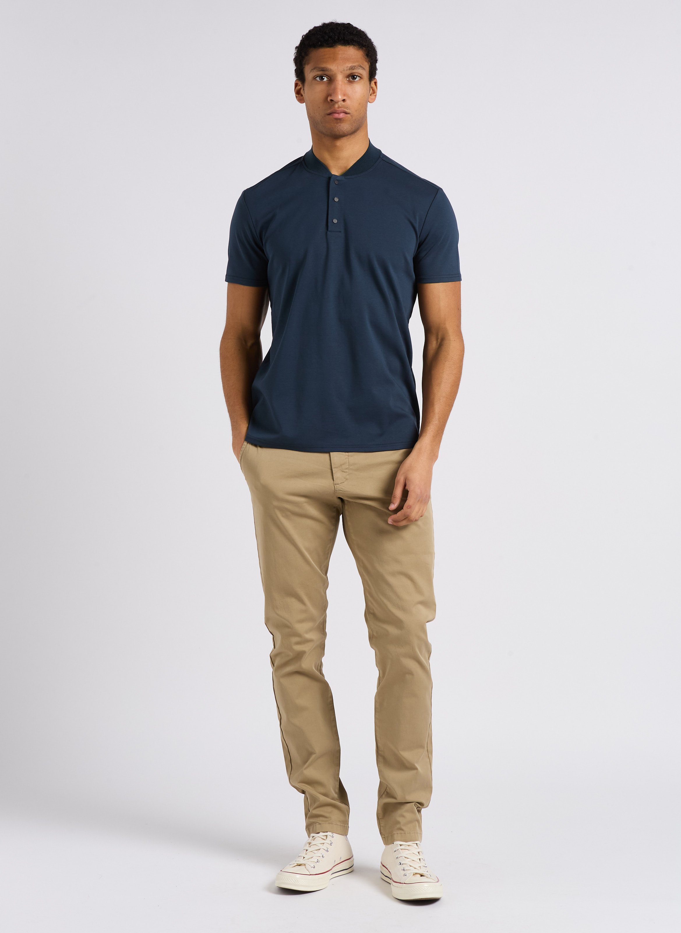 Pantalon chino en coton stretch IKKS Beige