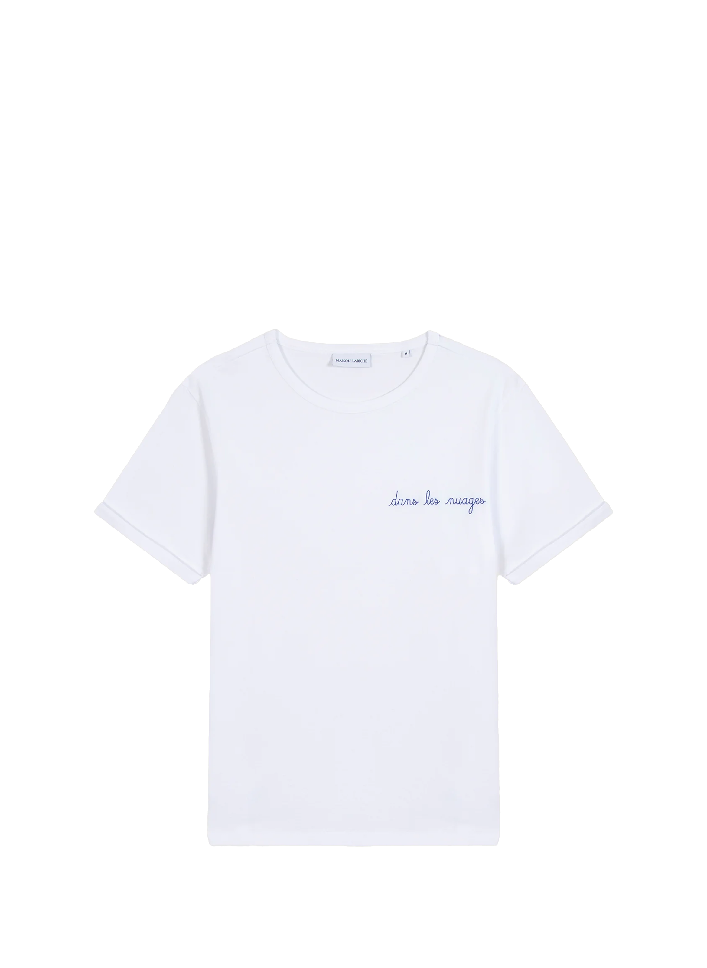 MAISON LABICHE T-shirt Poitou dans les nuages brodé en coton GOTS Blanc