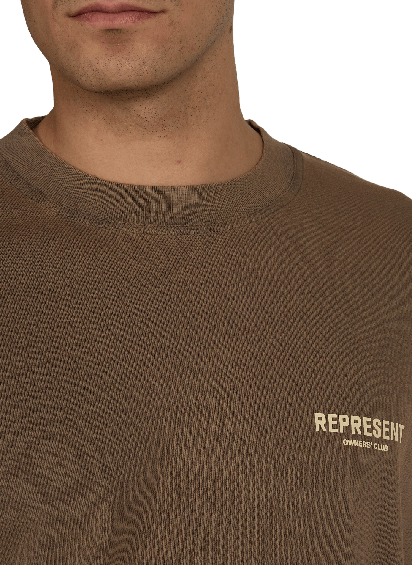 Straight-fit cotton T-shirt REPRESENT Beige