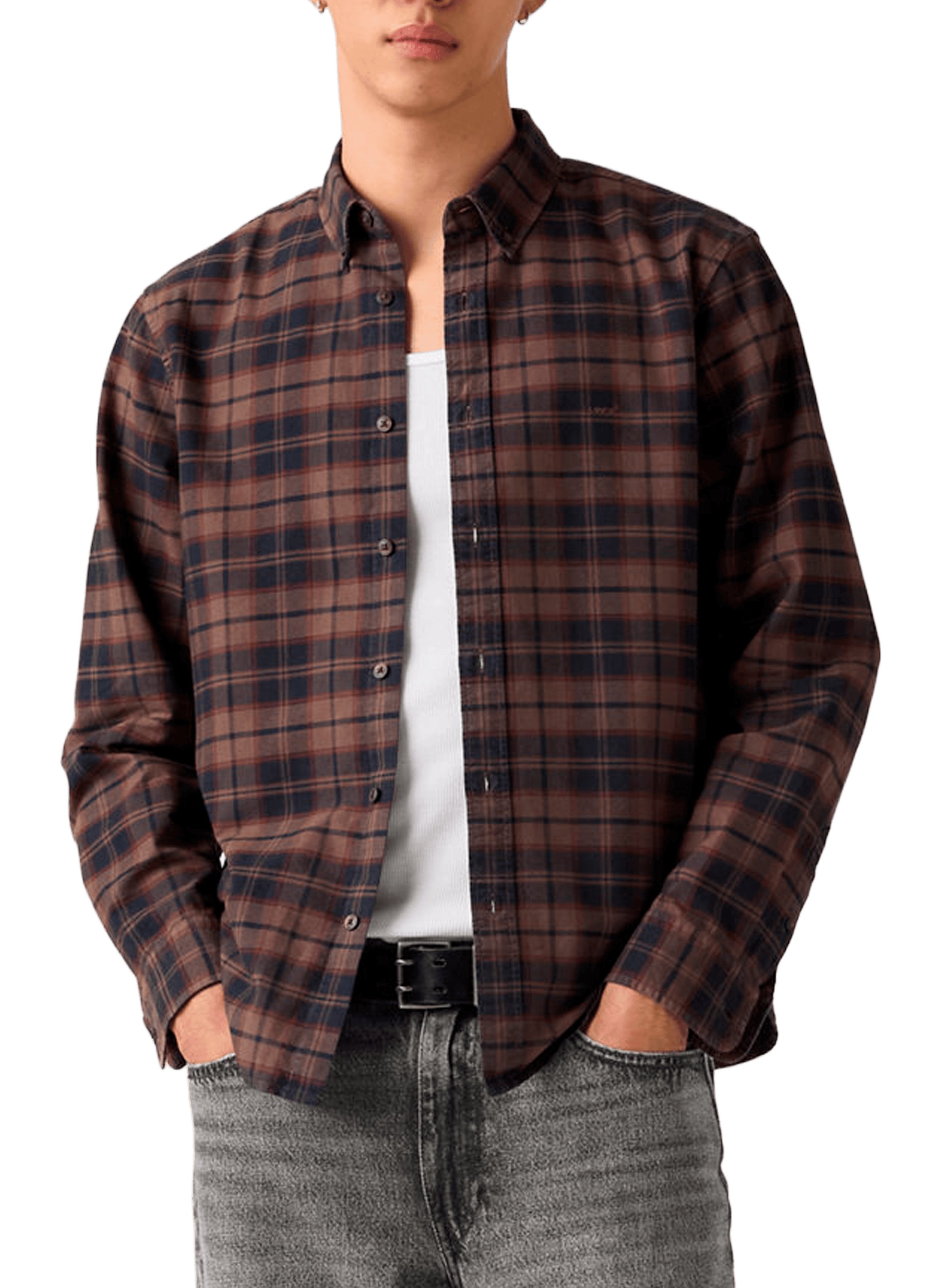 Chemise à carreaux Authentic en coton LEVI'S Marron