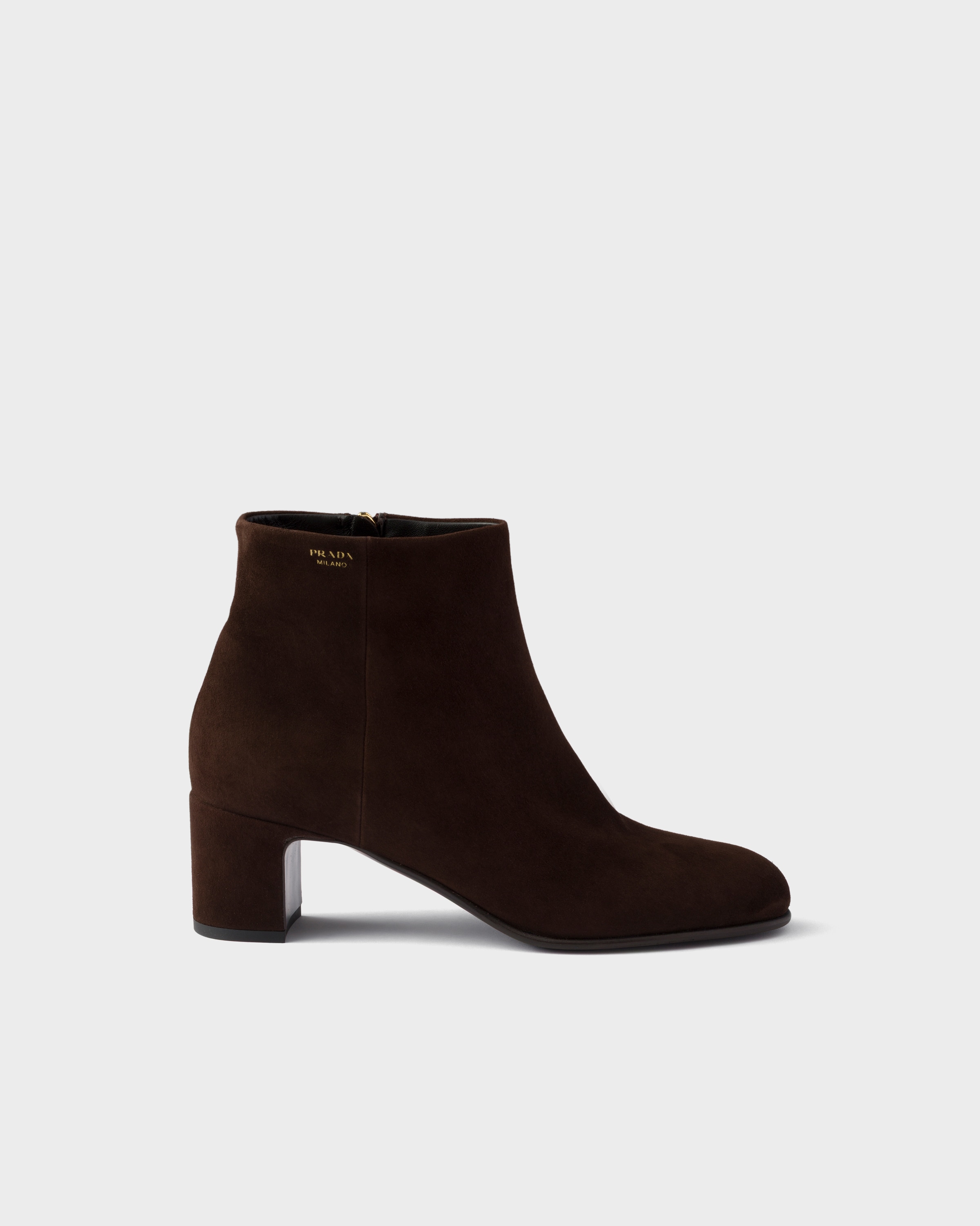 Bottines en veau velours PRADA Marron