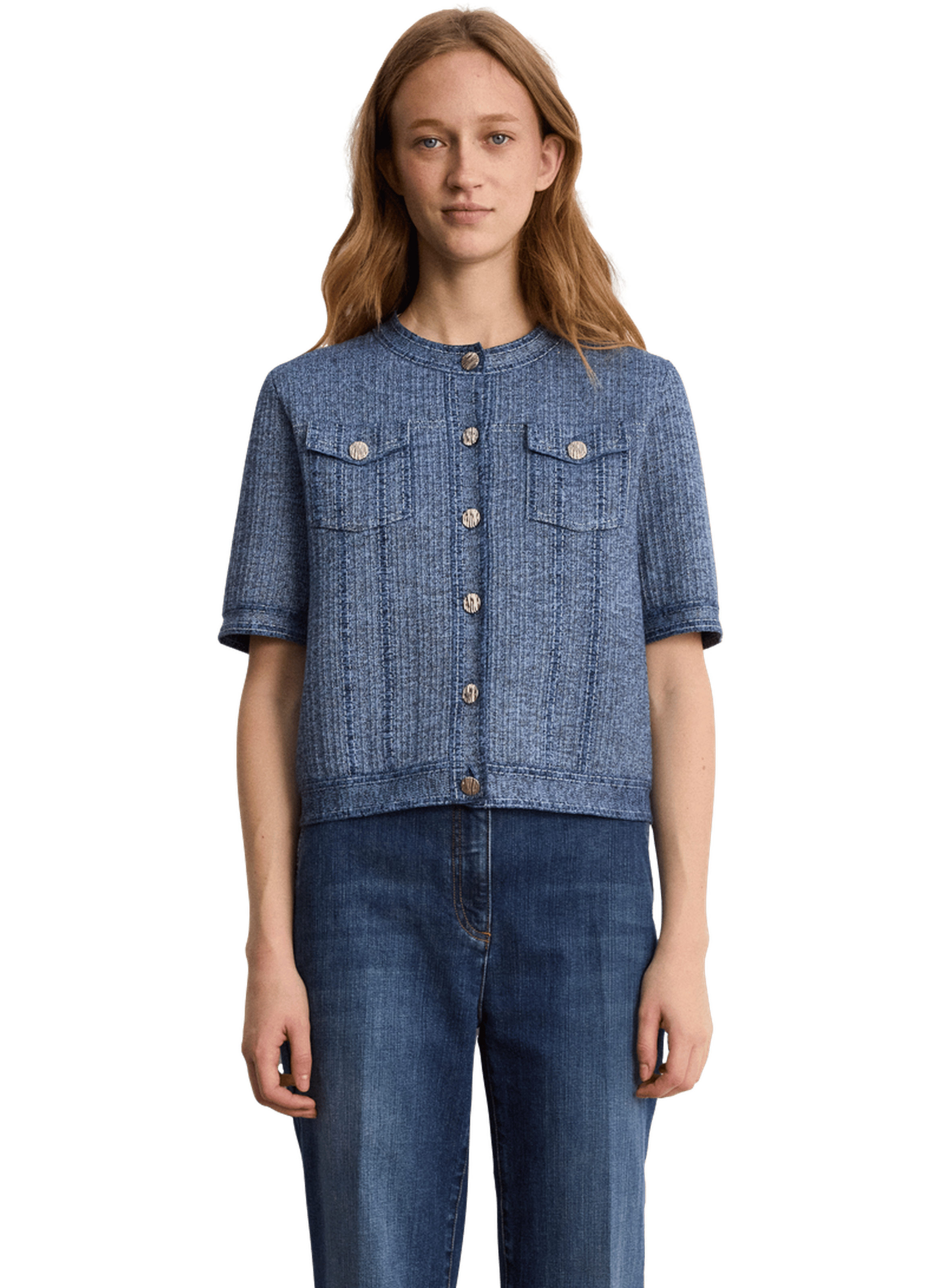 Gilet effet jean à manches courtes - lisa PABLO Bleu