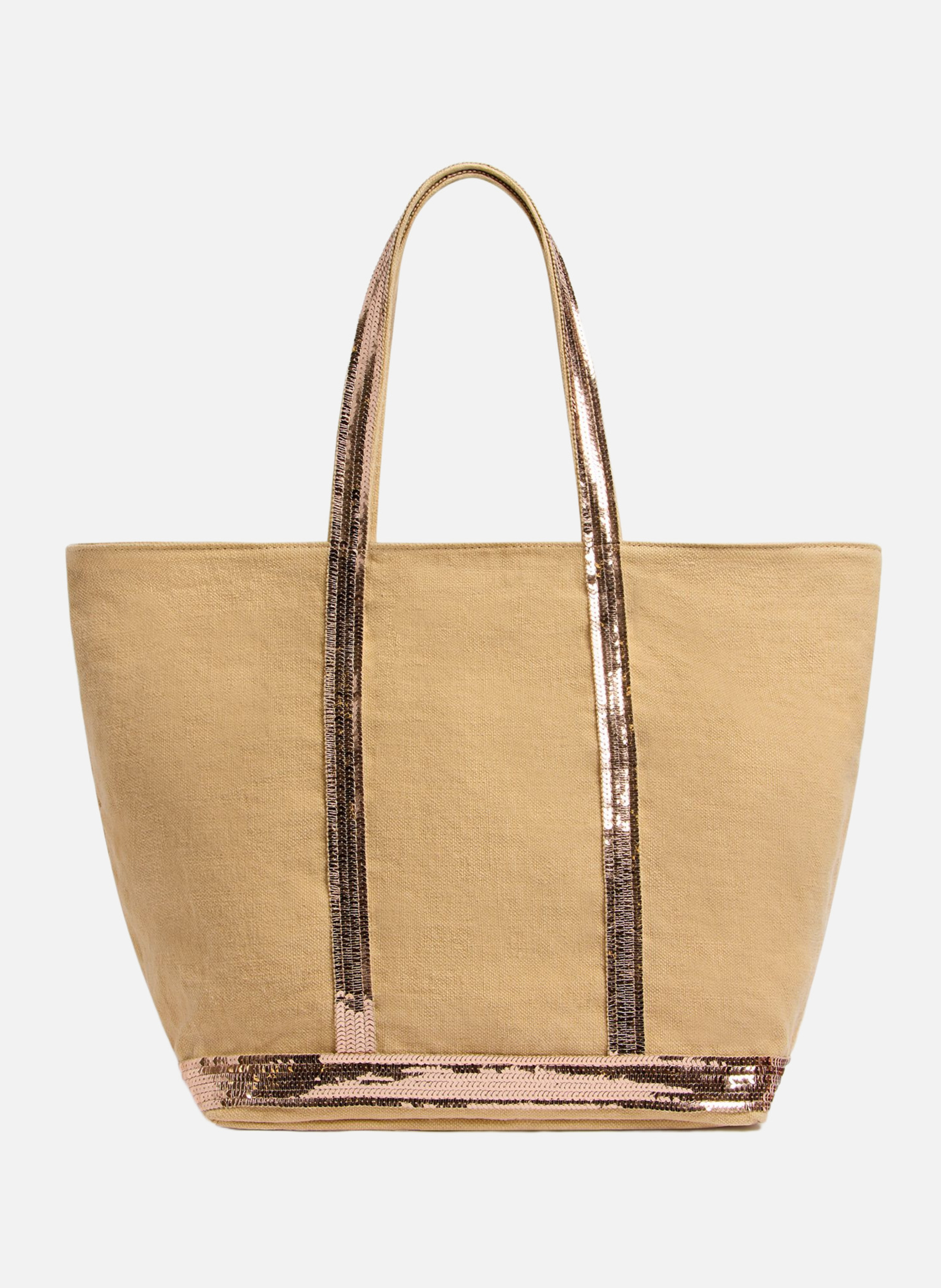 Cabas l zippé en lin Marron