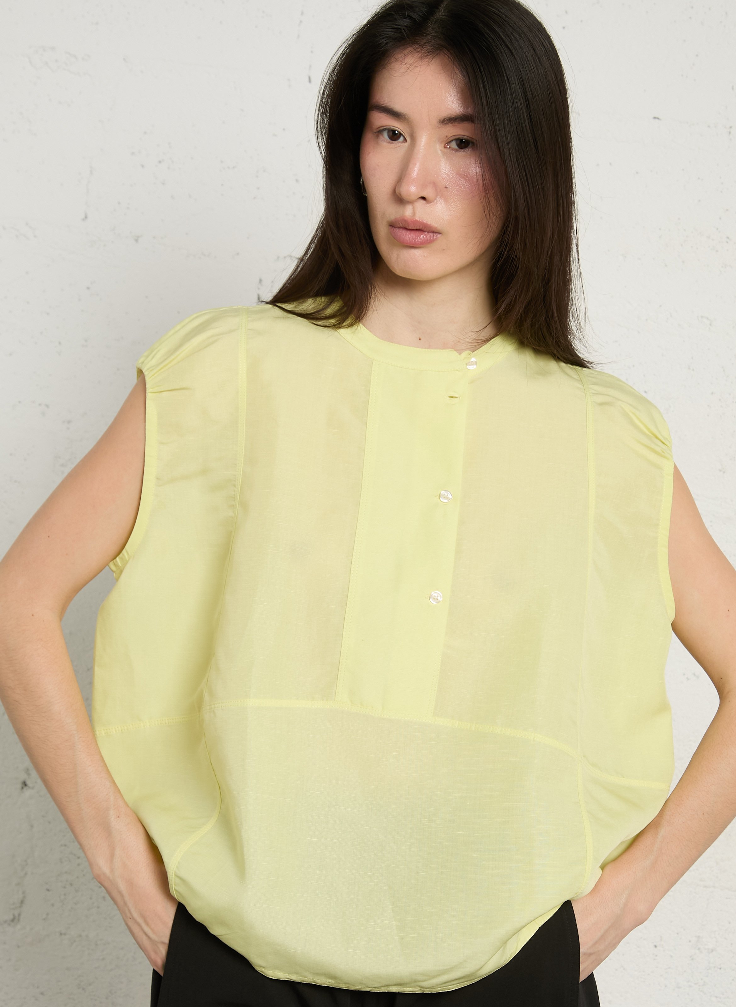 Top oversize col rond danube SOEUR Jaune