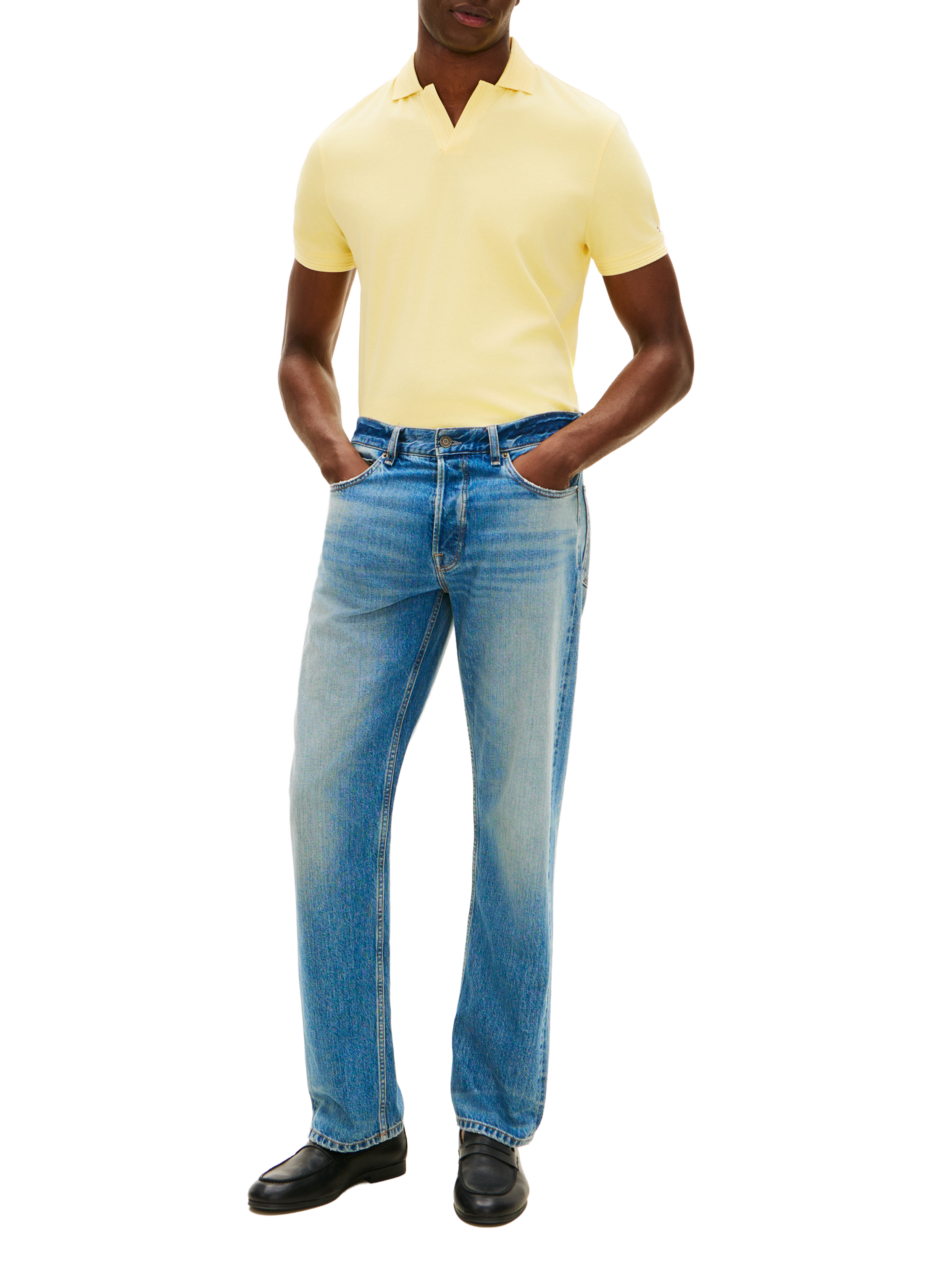 Short sleeve cotton polo shirt TOMMY HILFIGER Yellow