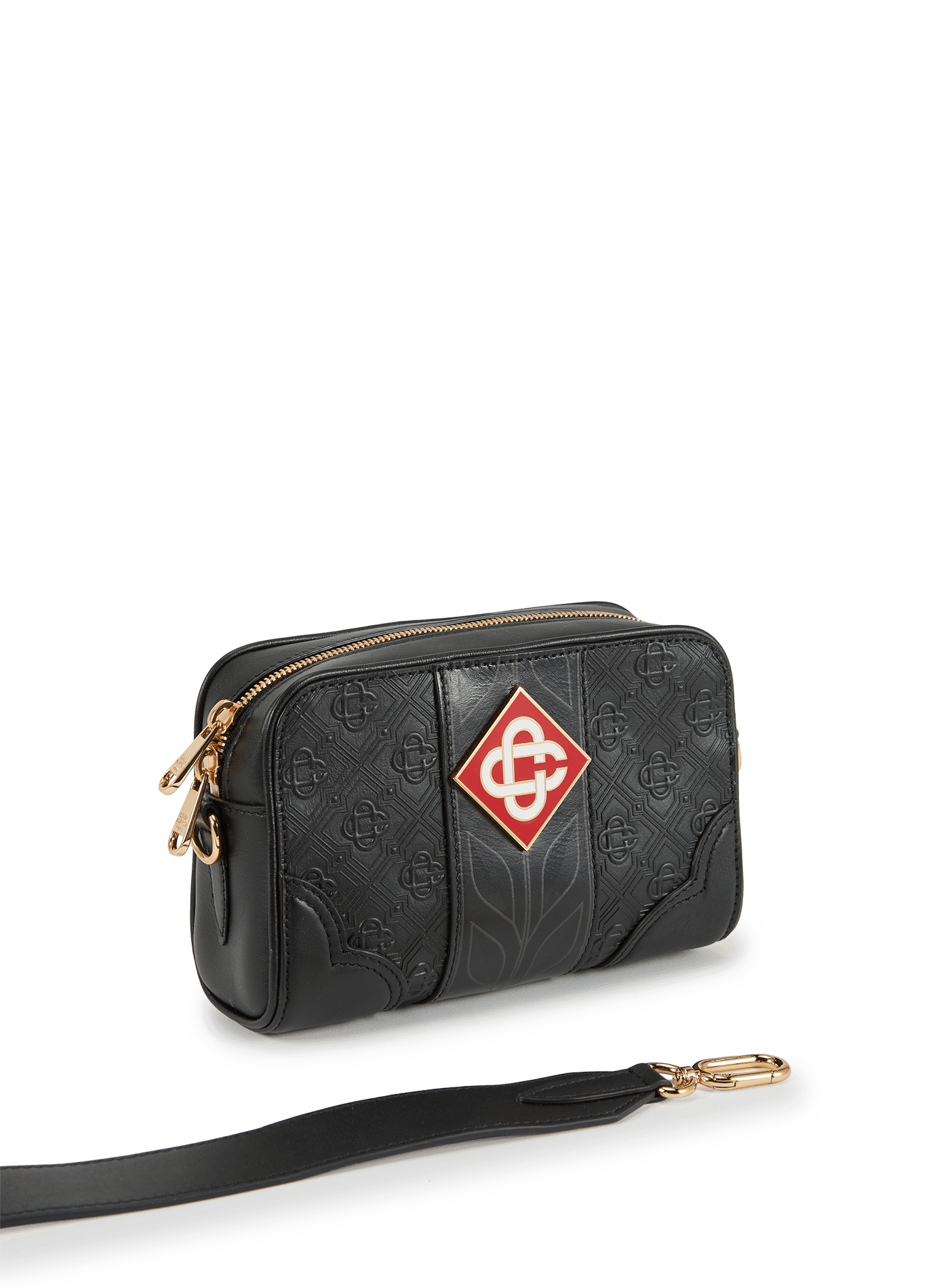 Sac à bandoulière Monogram en cuir de veau CASABLANCA PARIS Noir