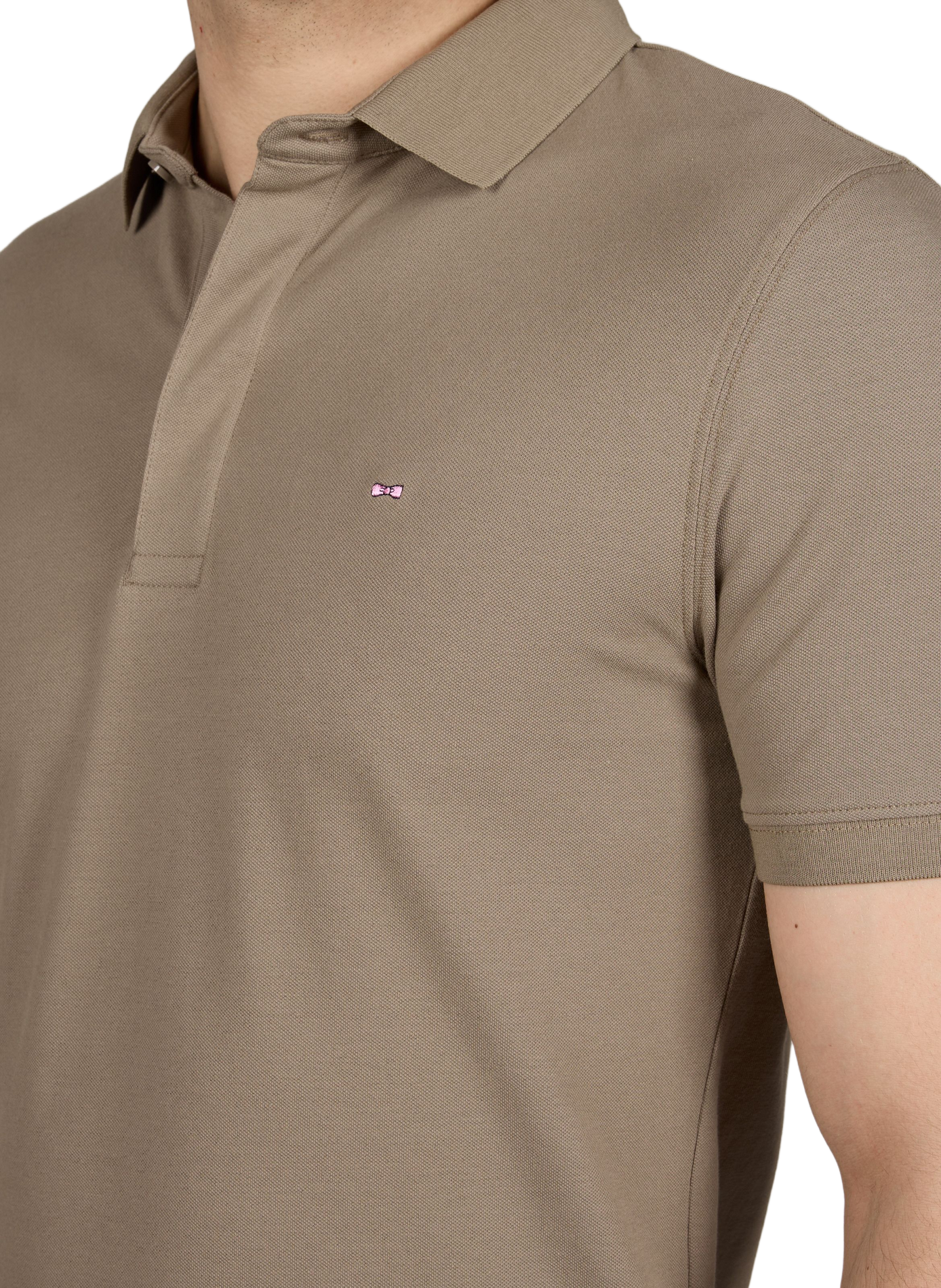 Short-sleeved polo shirt in blended cotton EDEN PARK Beige