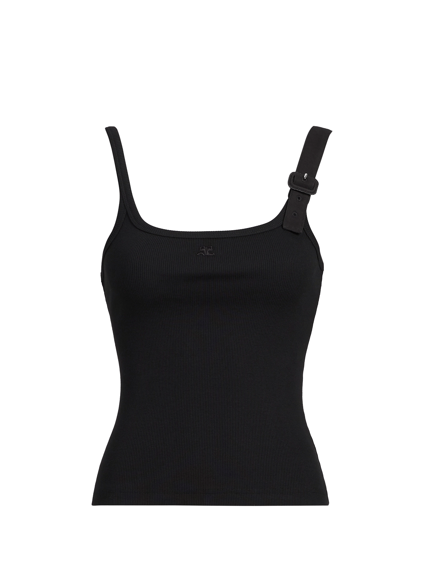 Mouwloos recht topje van gemengd katoen COURRÈGES Zwart