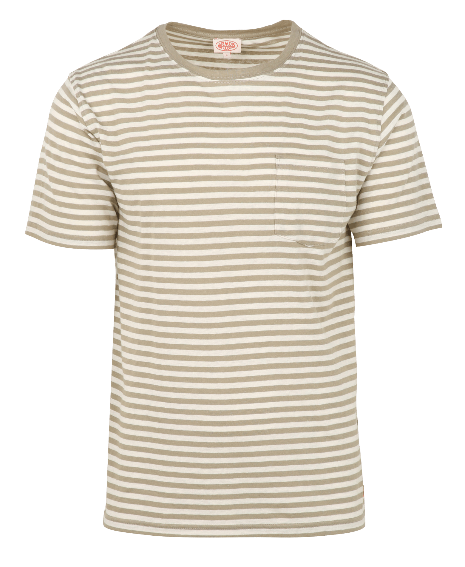 Tee-shirt col rond regular-fit rayé en coton mélangé ARMOR-LUX Beige