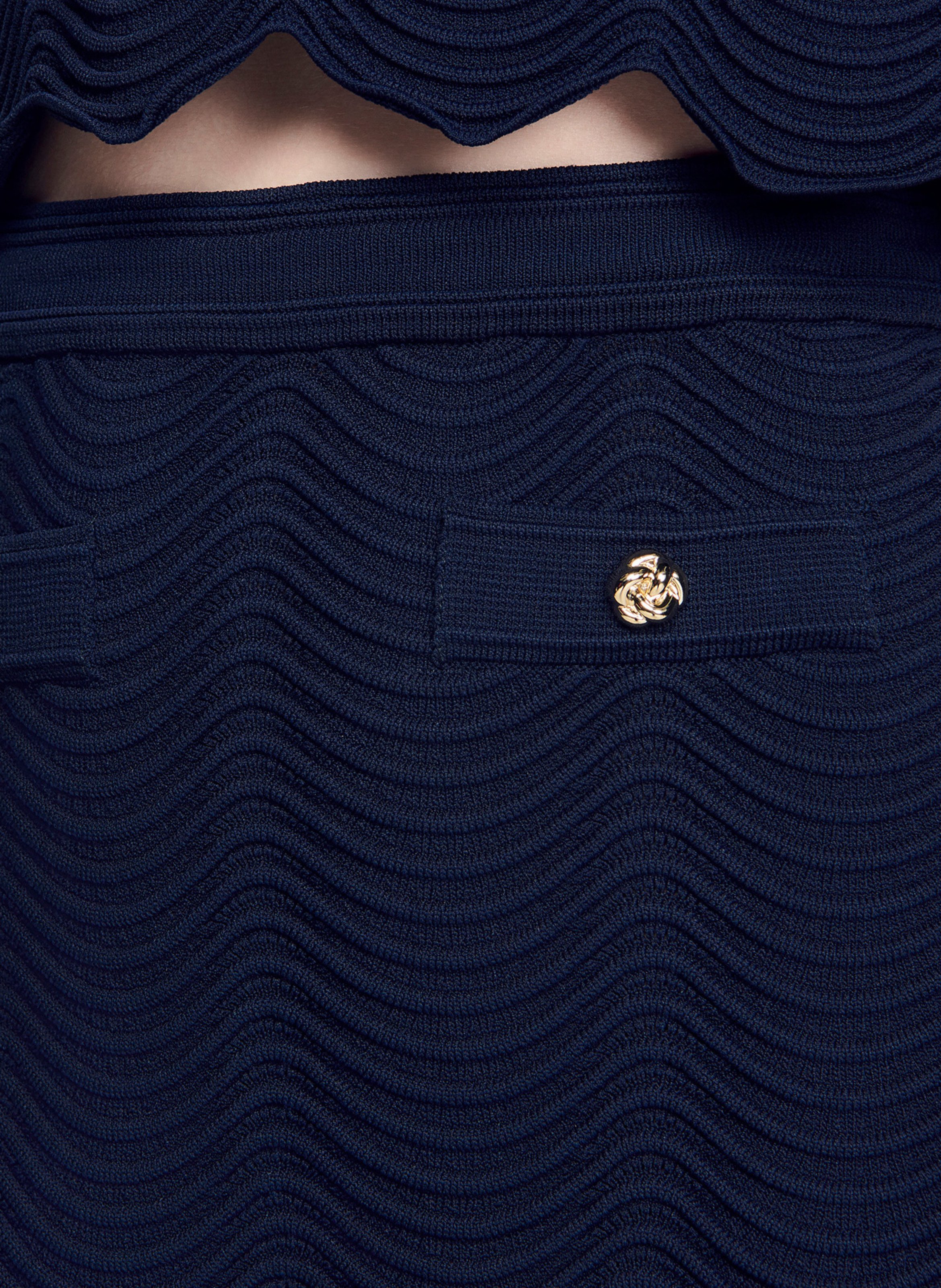 Jupe courte en jacquard SANDRO Bleu