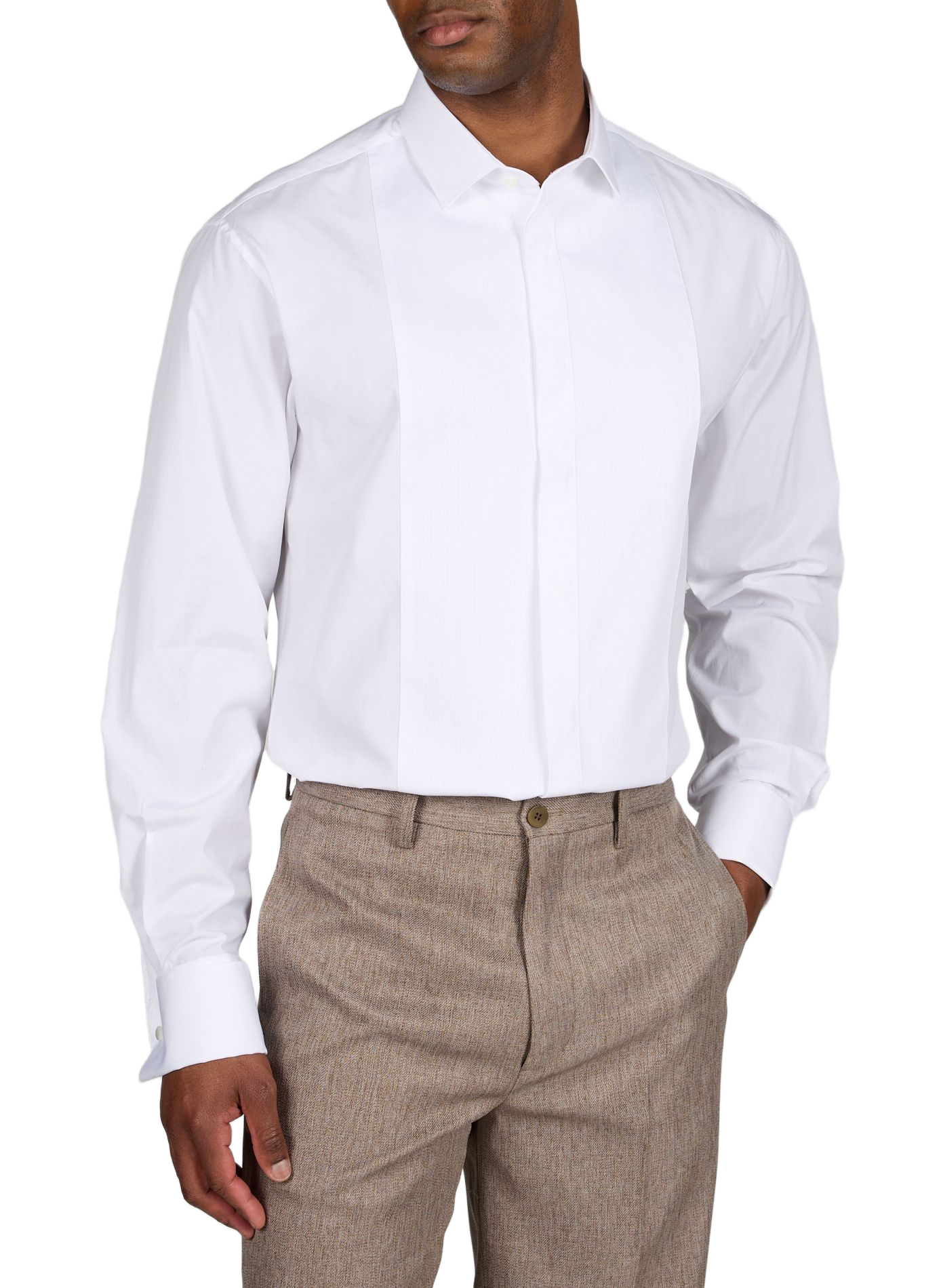 Camicia dettaglio plissettato in cotone EMPORIO ARMANI Bianco