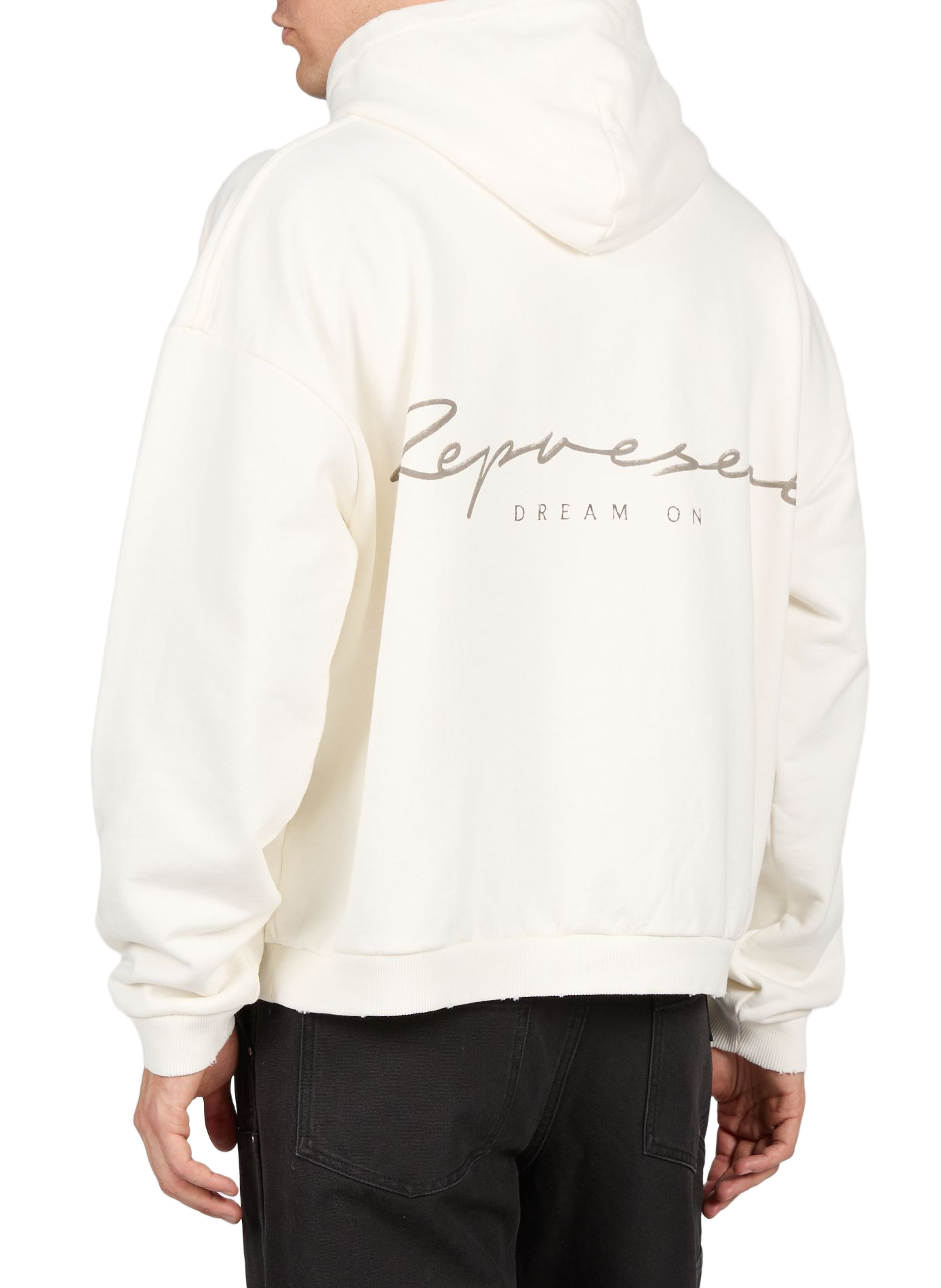 Sweat à capuche imprimé chiens en coton REPRESENT Blanc