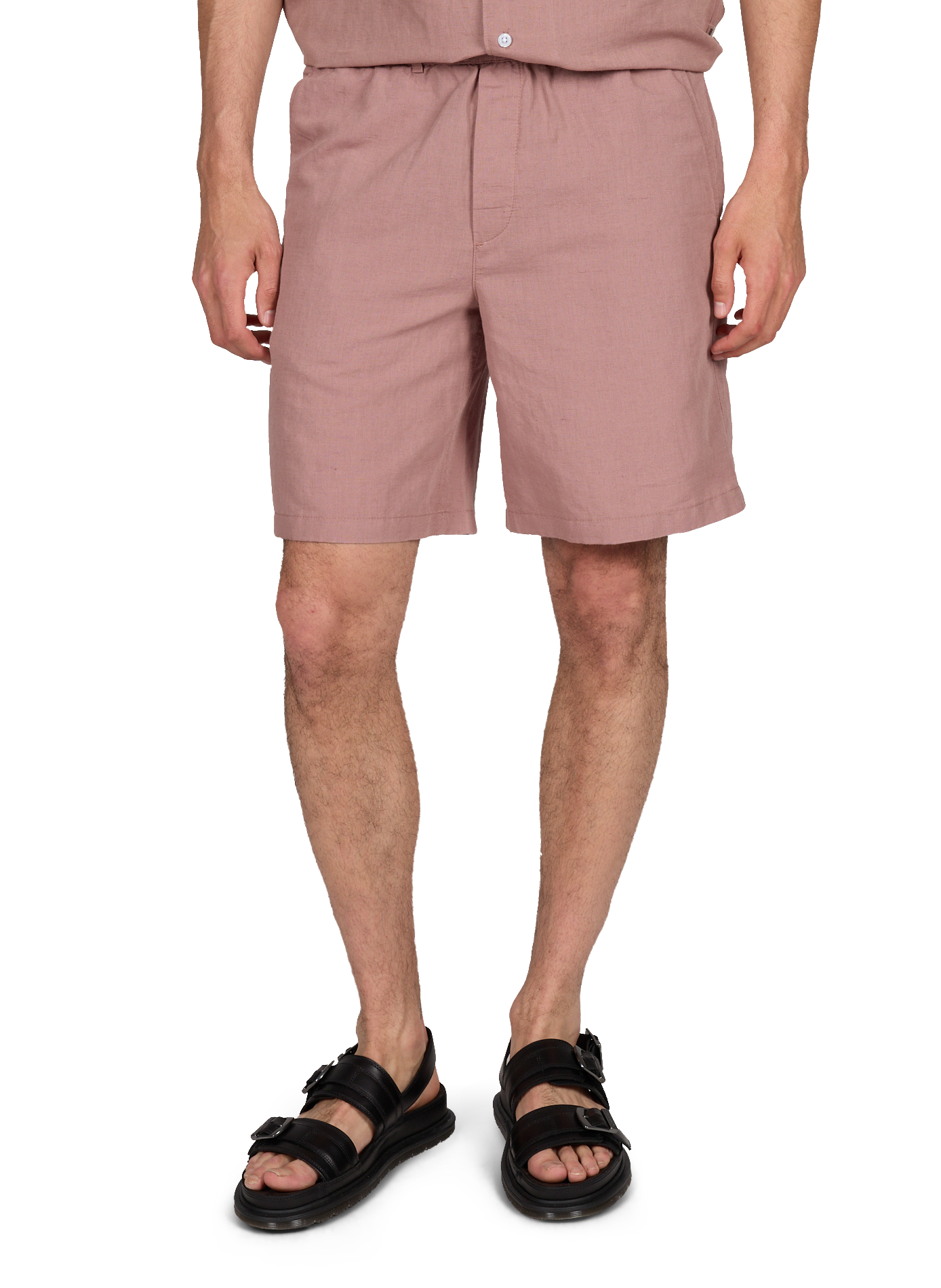 Kurzer Leinen- und Baumwollrock MINIMUM Rosa