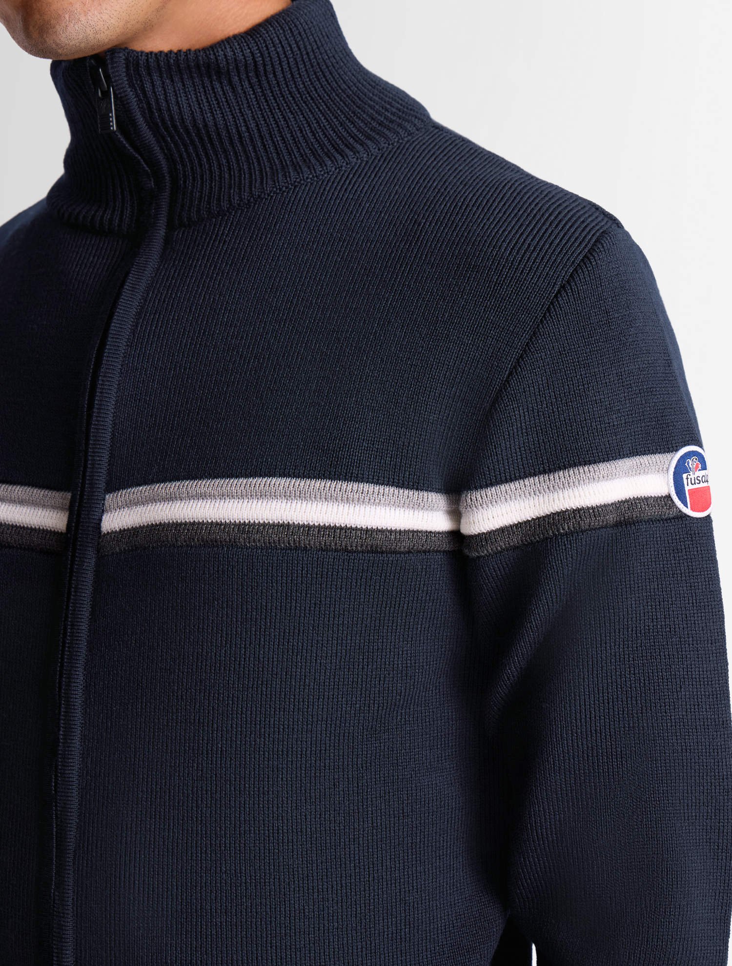 Pull wengen fiz col montant coupe regular FUSALP Bleu