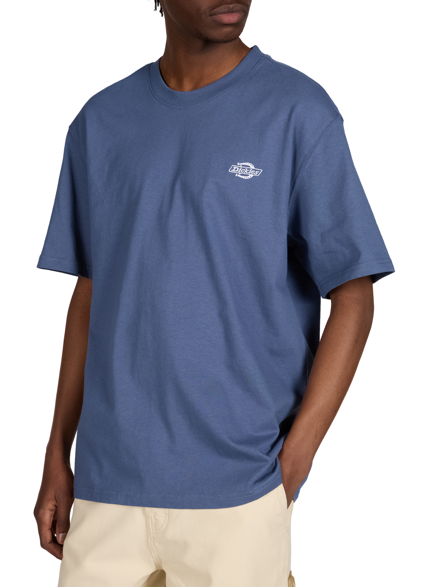 Short-sleeved cotton T-shirt with embroidered logo DICKIES Blue