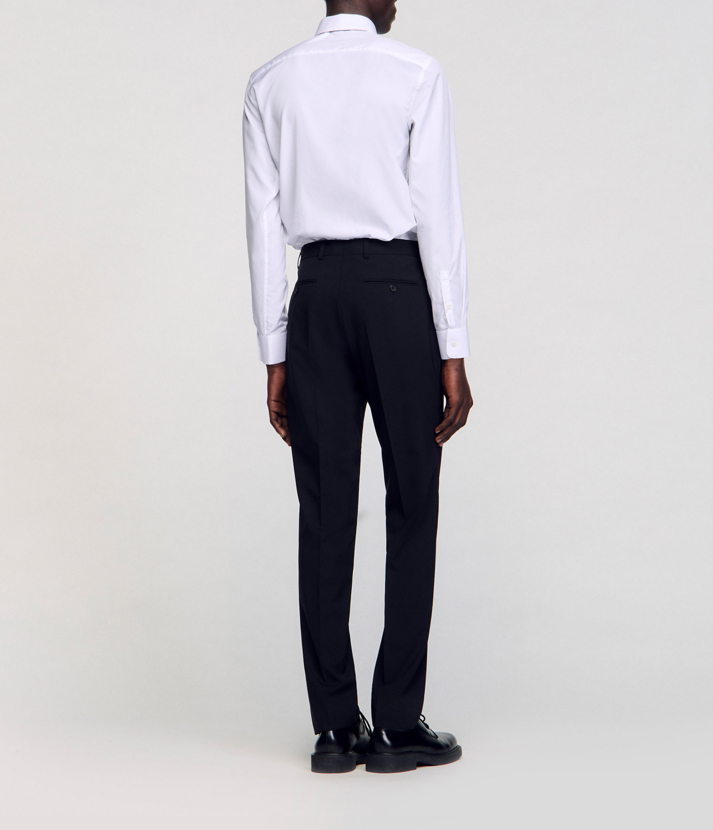 Pantalon de costume regular-fit en laine Noir
