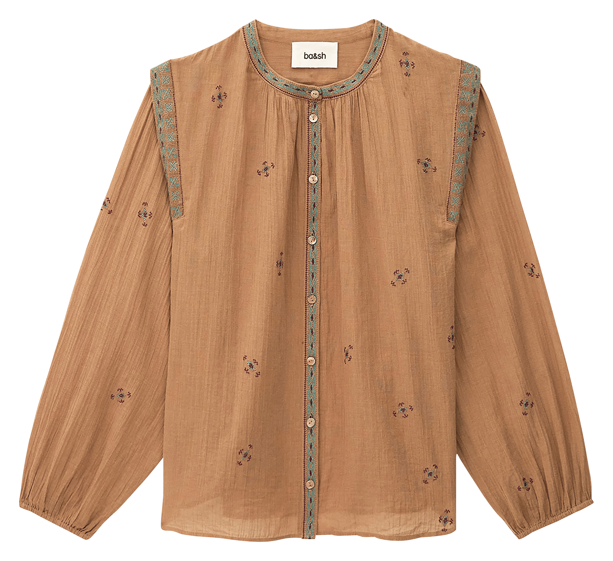 Chemise col rond en coton dalila BA&SH Beige