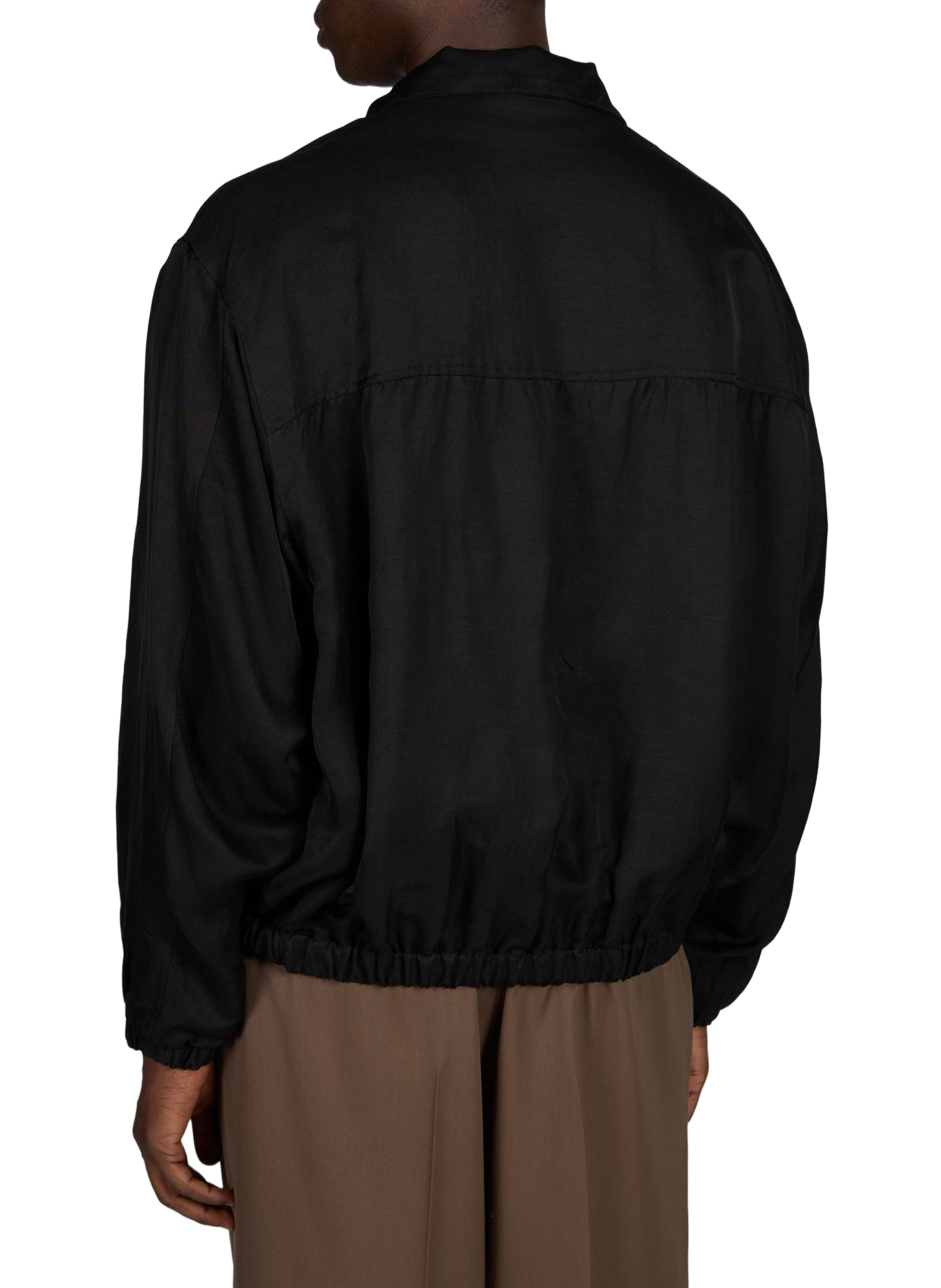 Jacket with high collar in blended linen SSSTEIN Black