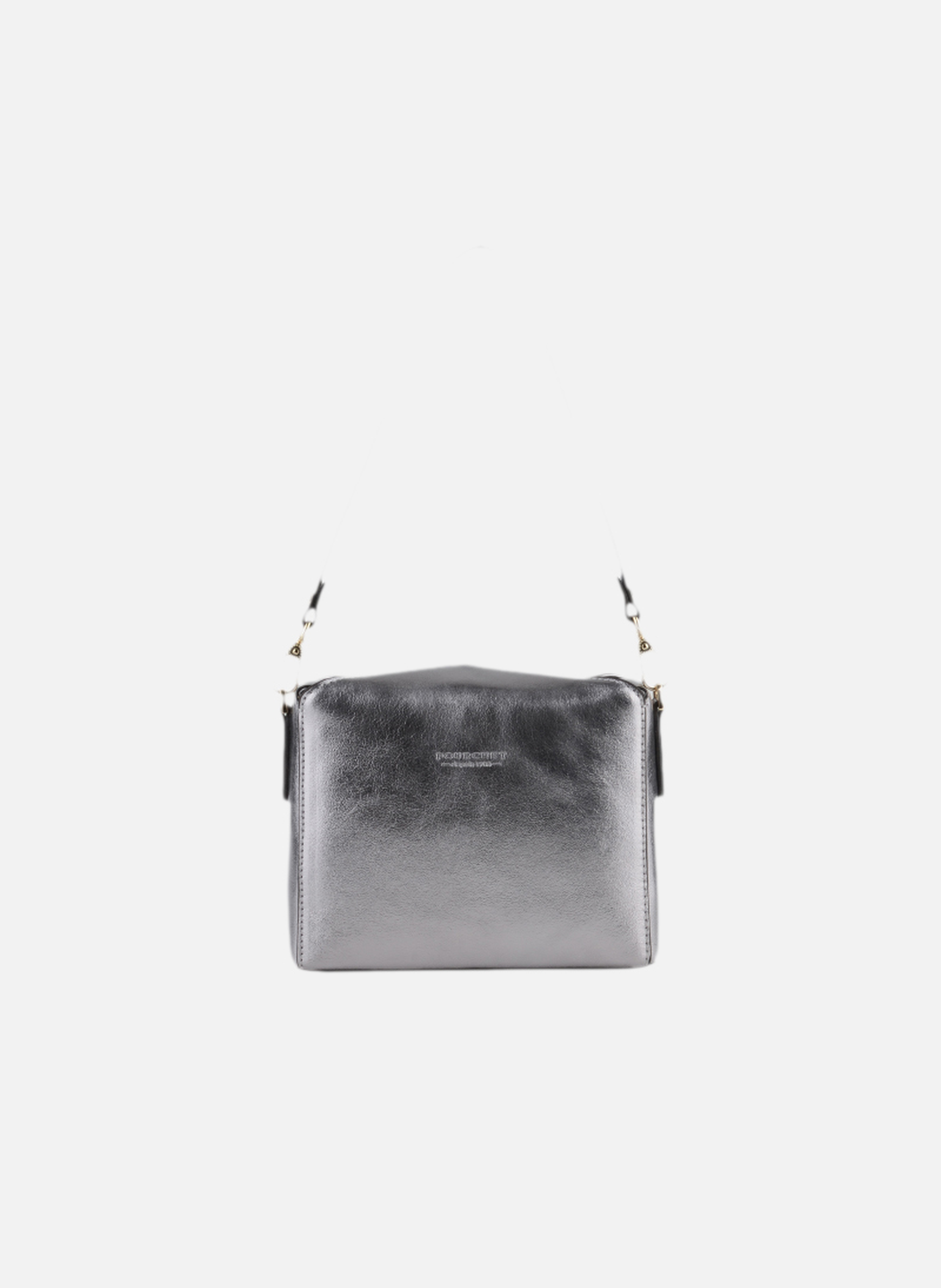 Cassetta metallic | sac porté crossbody en cuir de vachette POURCHET Gris