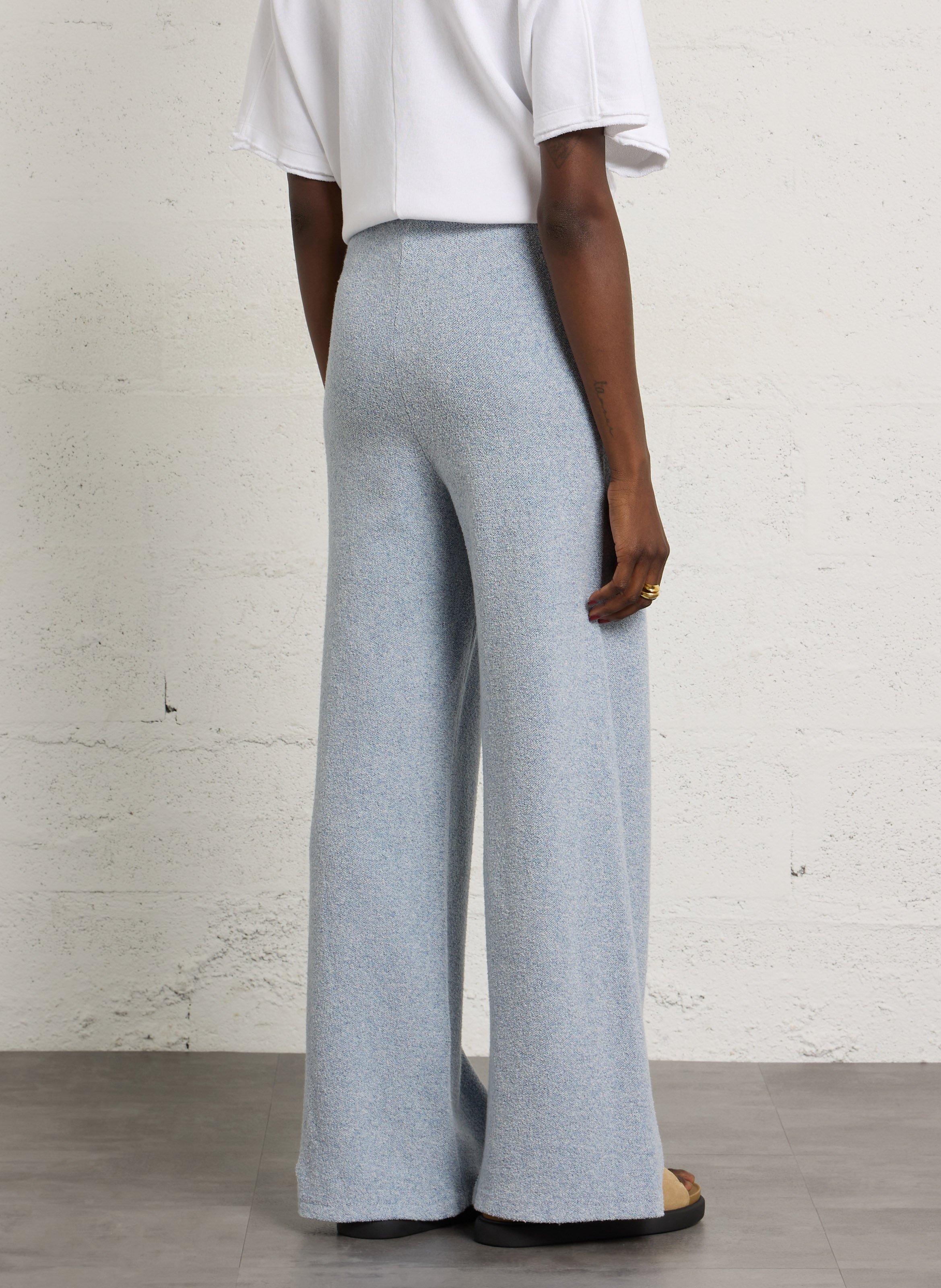 Pantalon large bouclette uni cluway AMERICAN VINTAGE Bleu