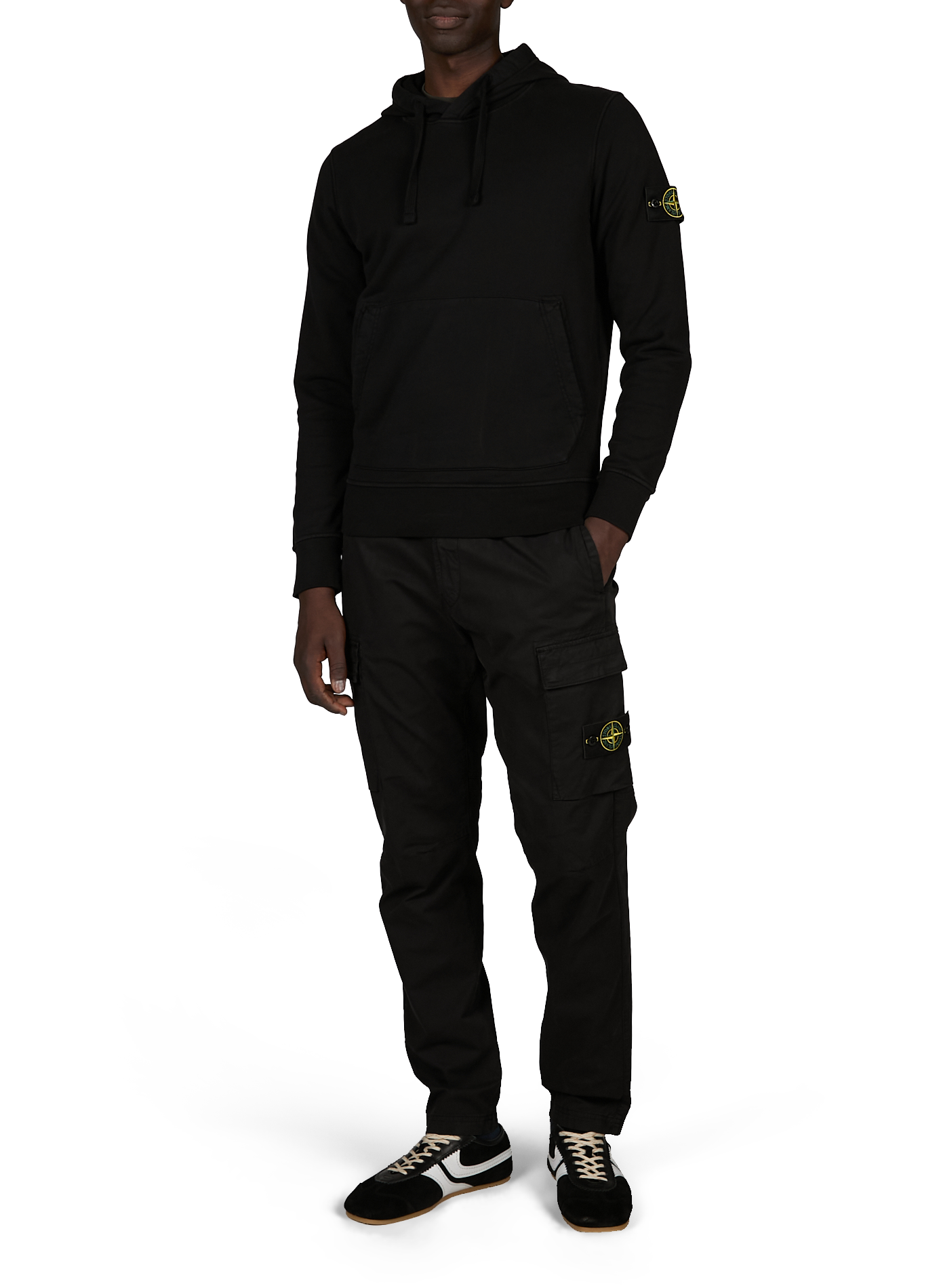 Einfarbiger Kapuzenpullover STONE ISLAND Schwarz
