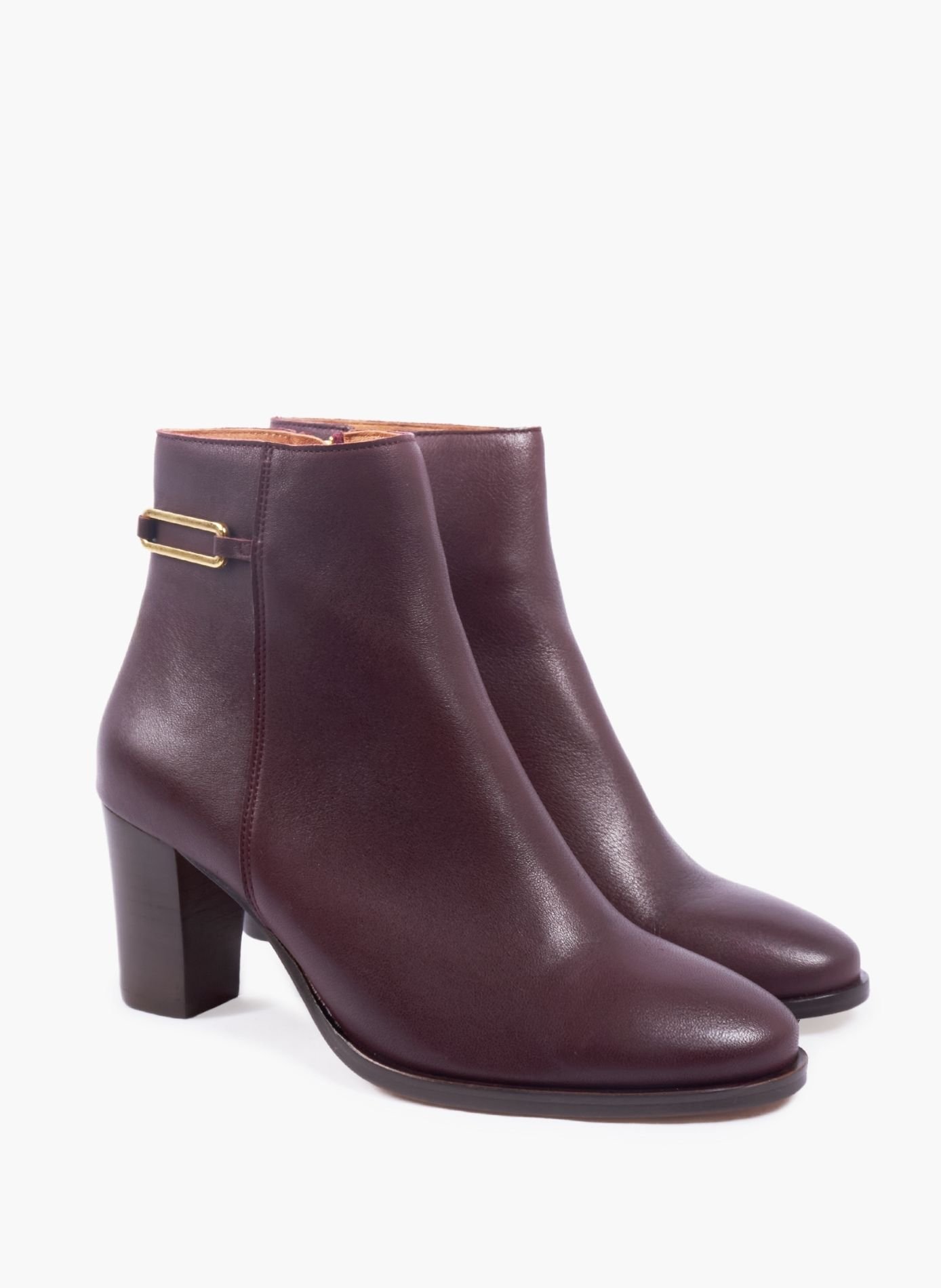 Bottines bijoux talon zélie cuir JULES & JENN Rouge