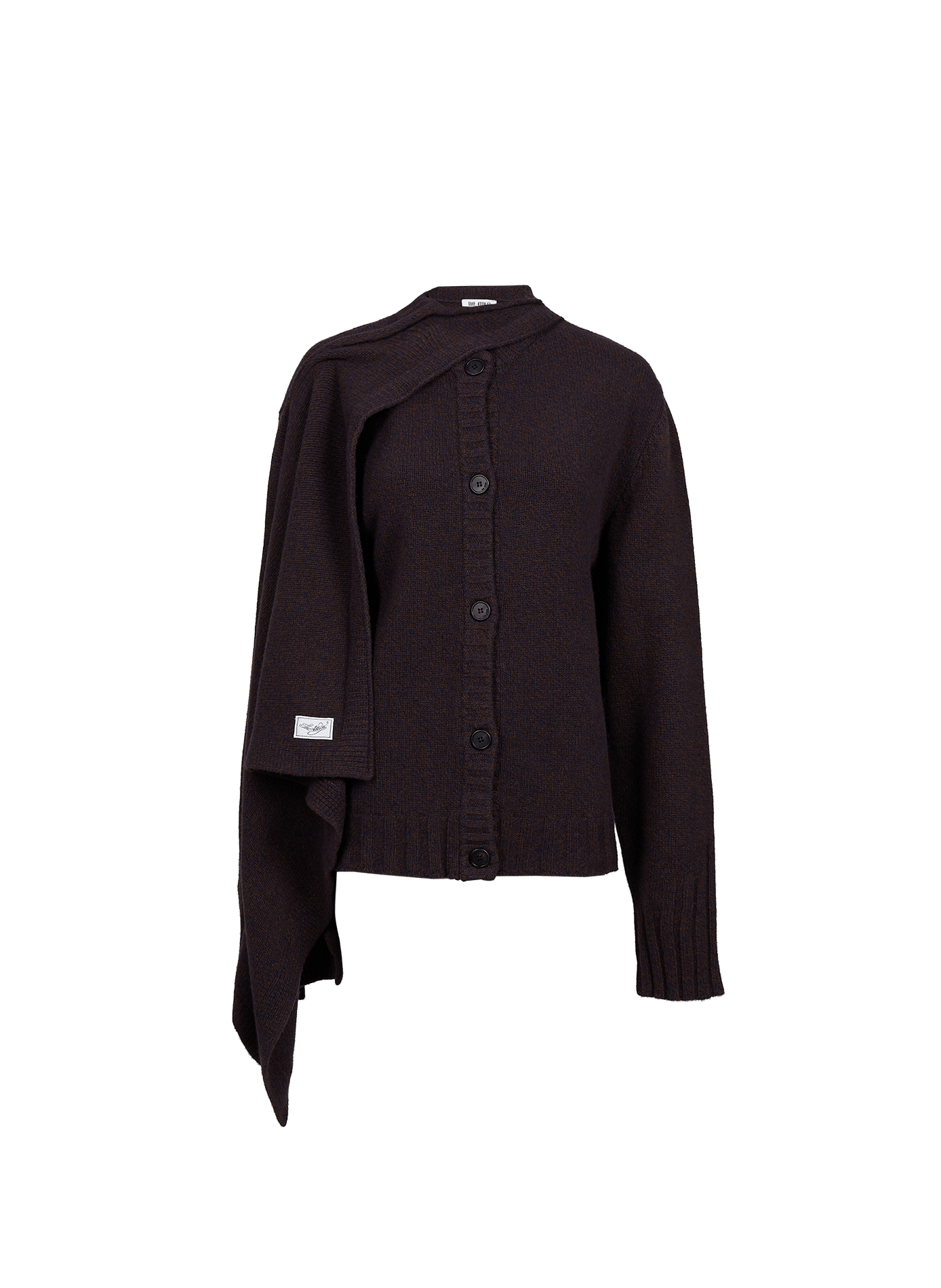 Gerader Cardigan aus Wolle und Kaschmir THE ATTICO Braun