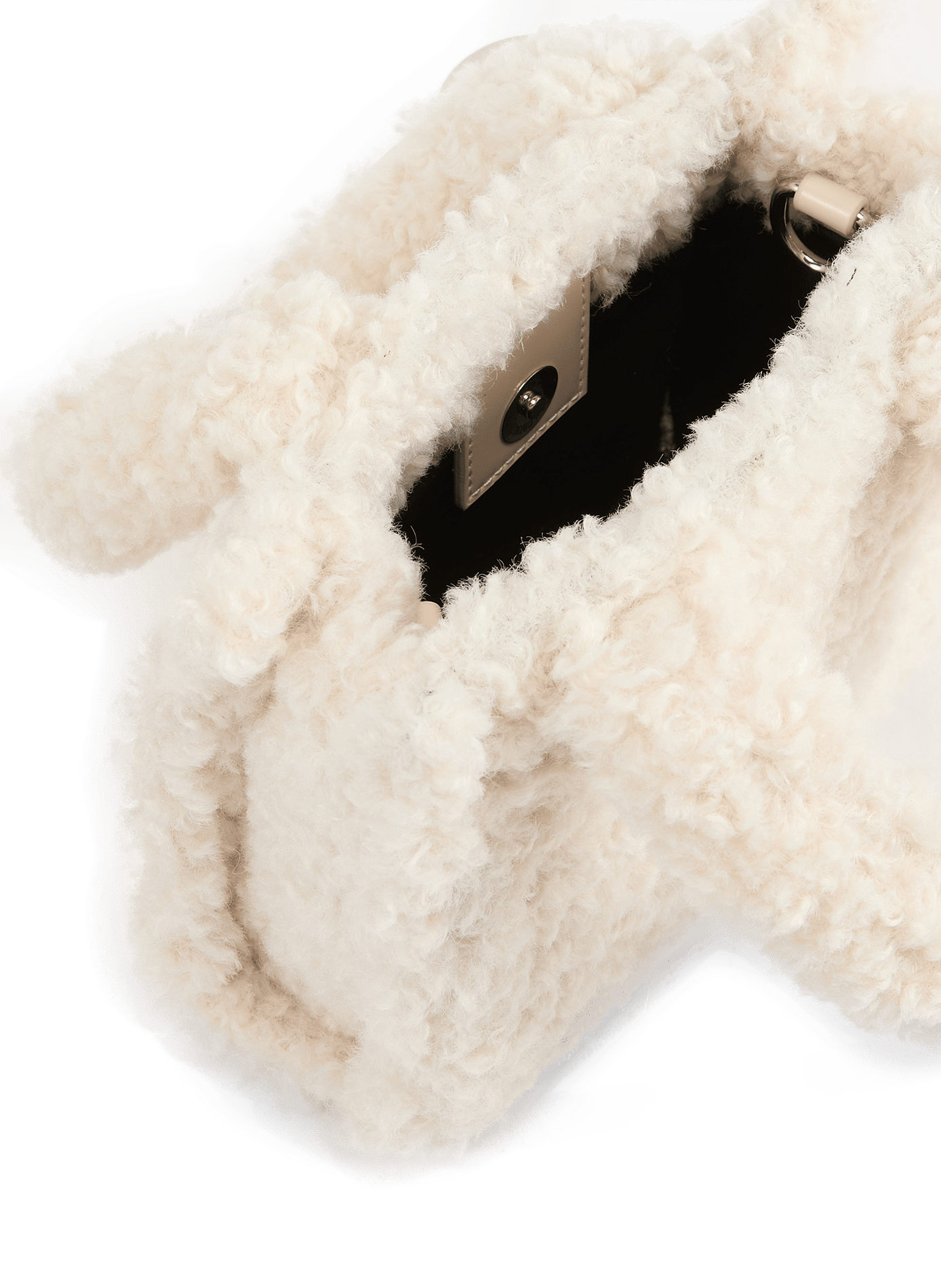 Solid color faux sheepskin handbag AU PRINTEMPS PARIS Beige