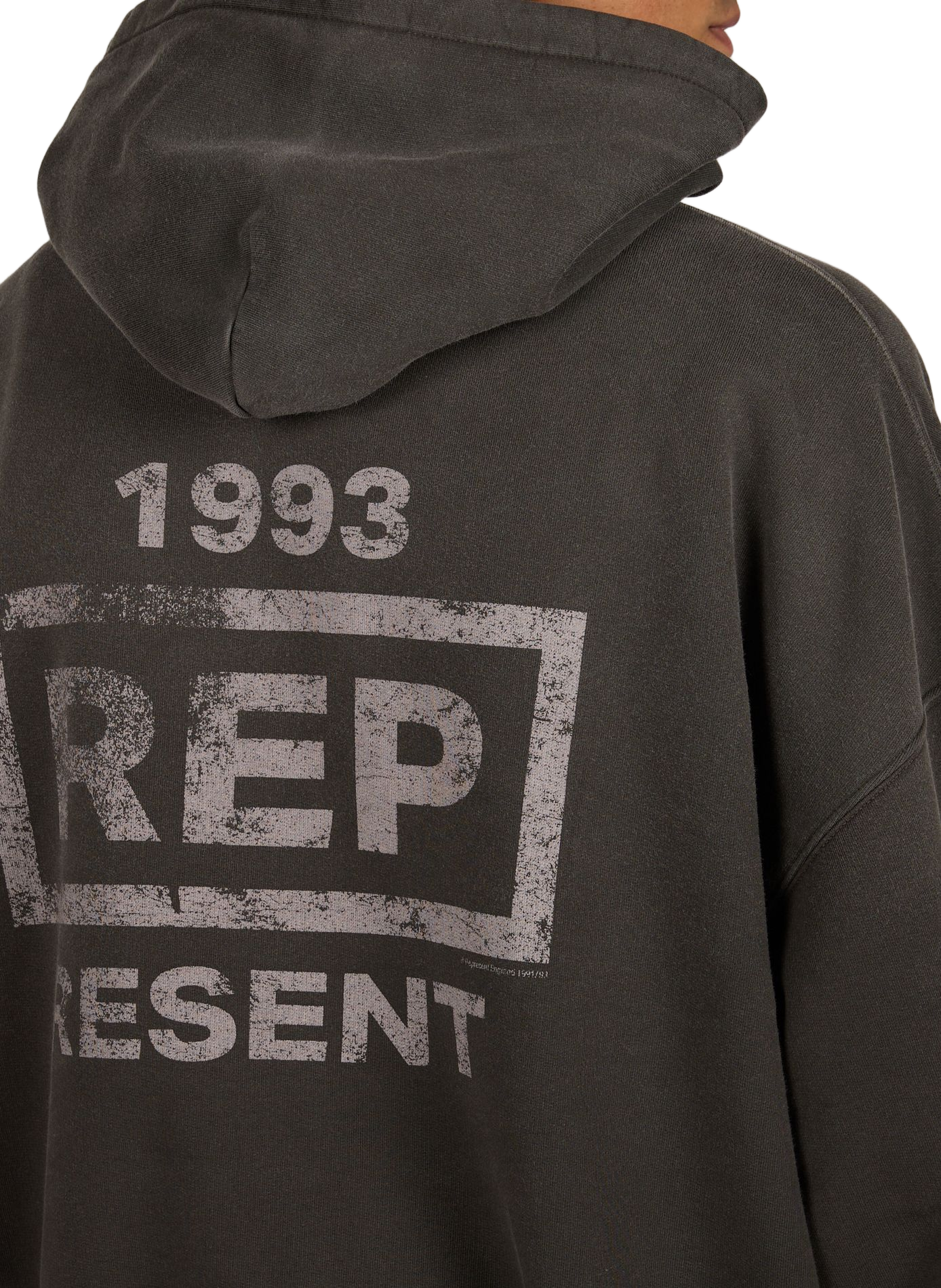 Weites Kapuzensweatshirt aus Baumwolle REPRESENT Grau