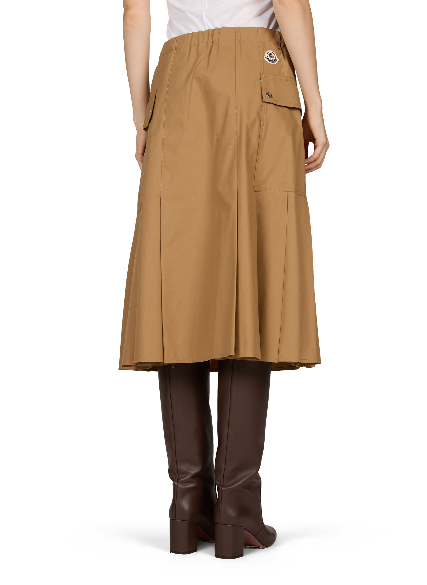 Jupe midi évasée boutonnée MONCLER Beige