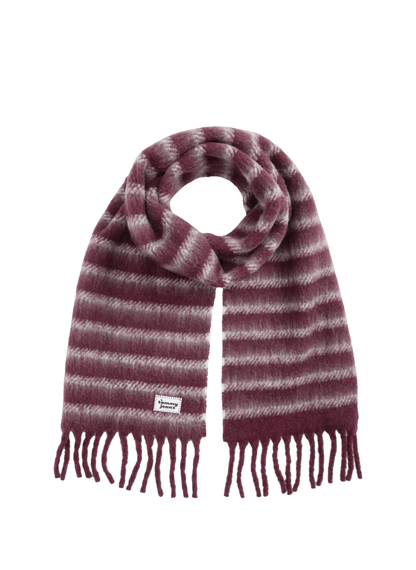 Striped wool-blend scarf TOMMY HILFIGER Red