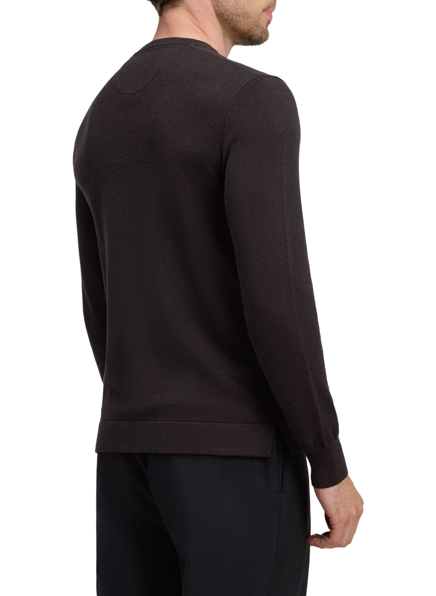 Pull col rond en coton mélangé EDEN PARK Brown