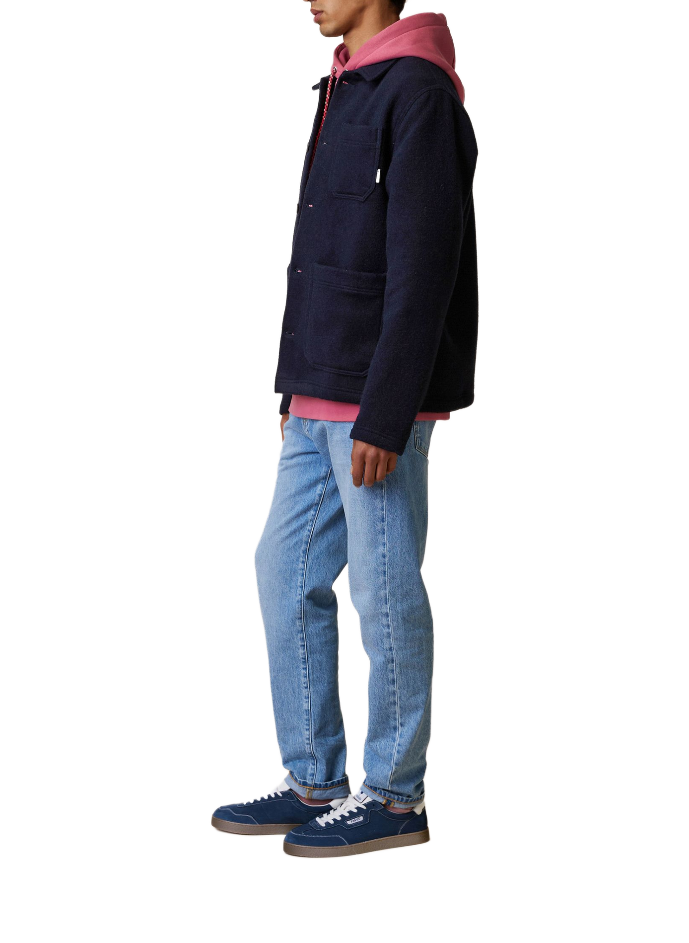Veste col classique en laine mélangée FAGUO Blue