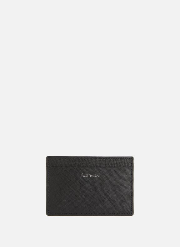 PAUL SMITH Porte-cartes imprimé en cuir Noir