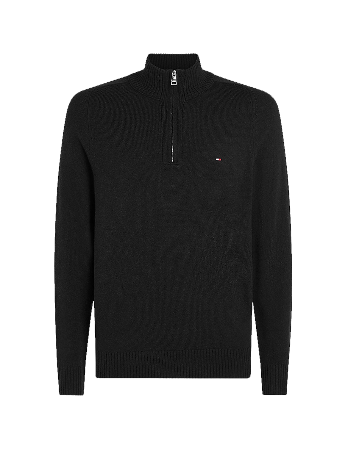 Wool zip-neck jumper TOMMY HILFIGER Black