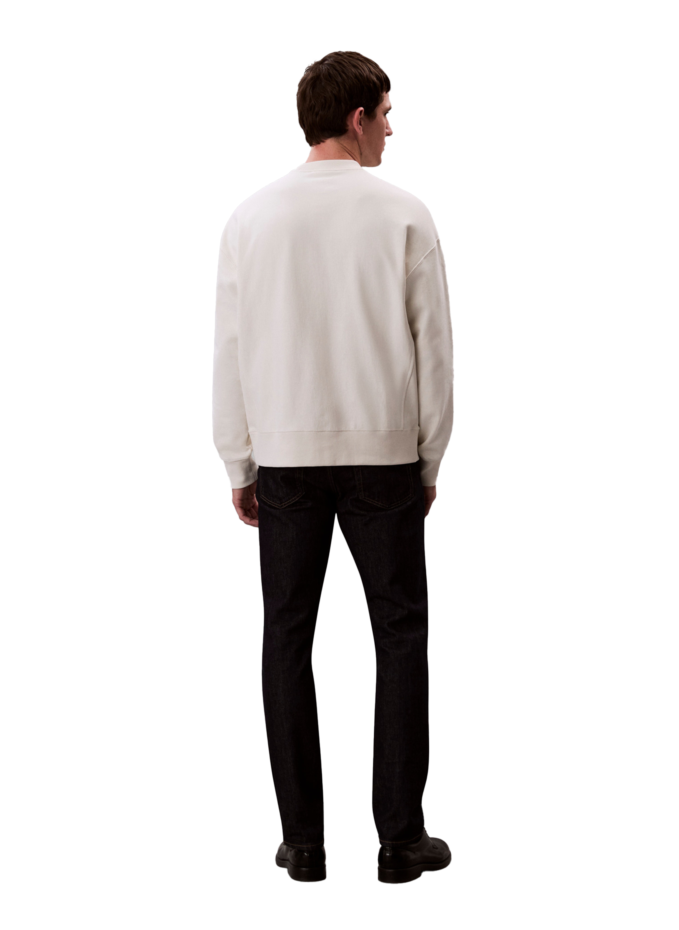 Sweatshirt oversize en tissu éponge de coton CALVIN KLEIN Blanc