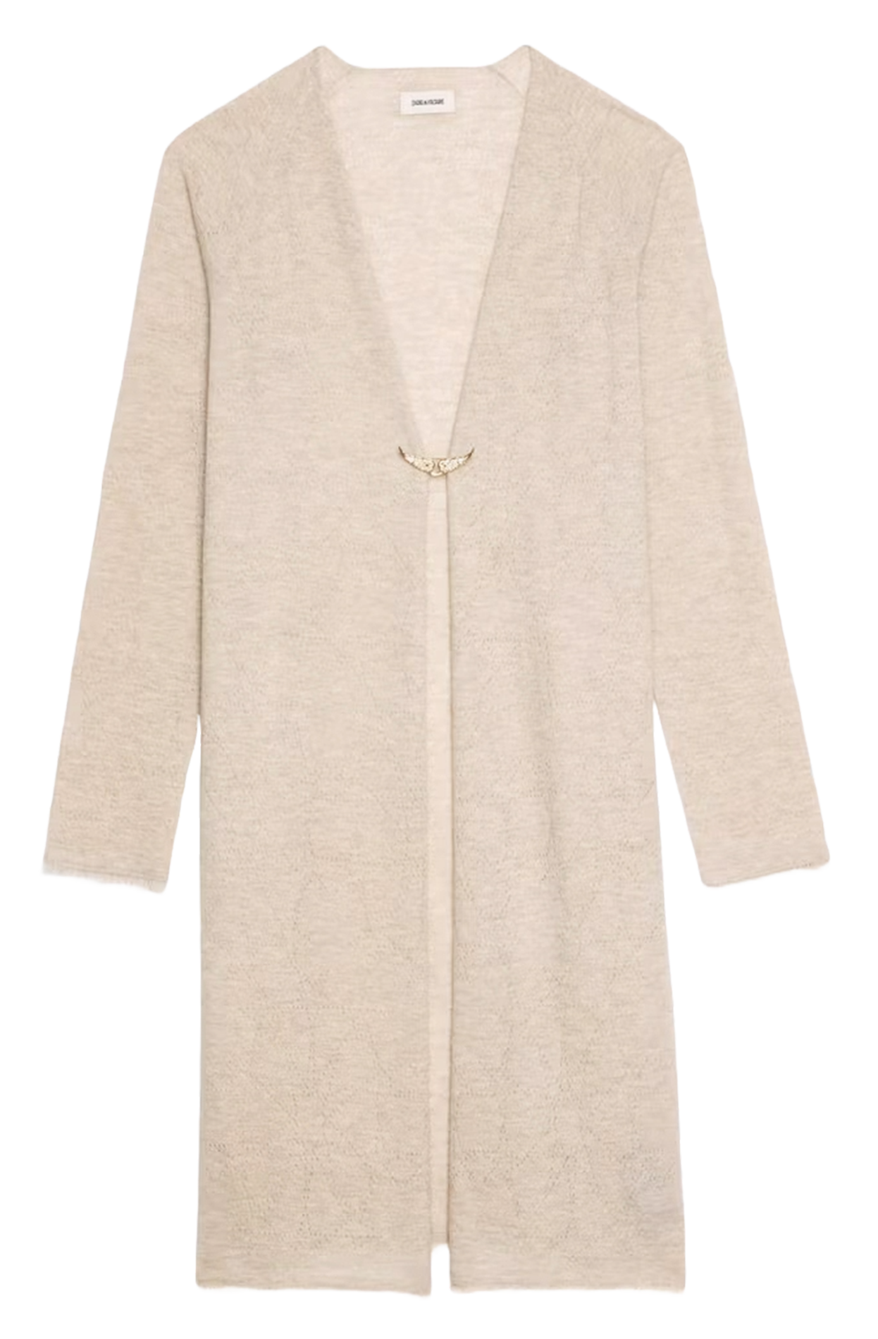 Cardigan long maille pointelle en cachemire daffyz ZADIG&VOLTAIRE Beige
