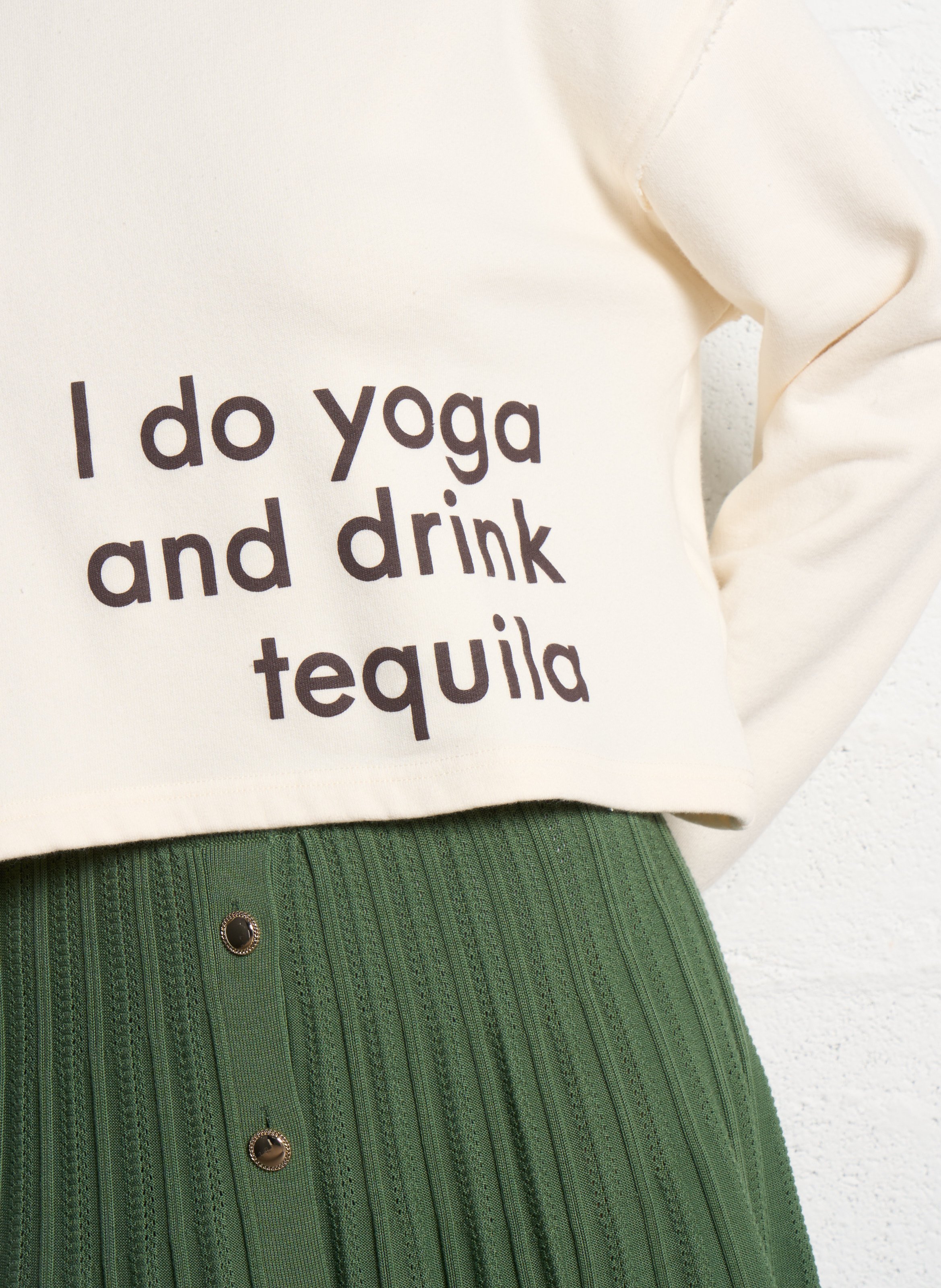 Sweat droit en coton mélangé pimbus BA&SH Beige