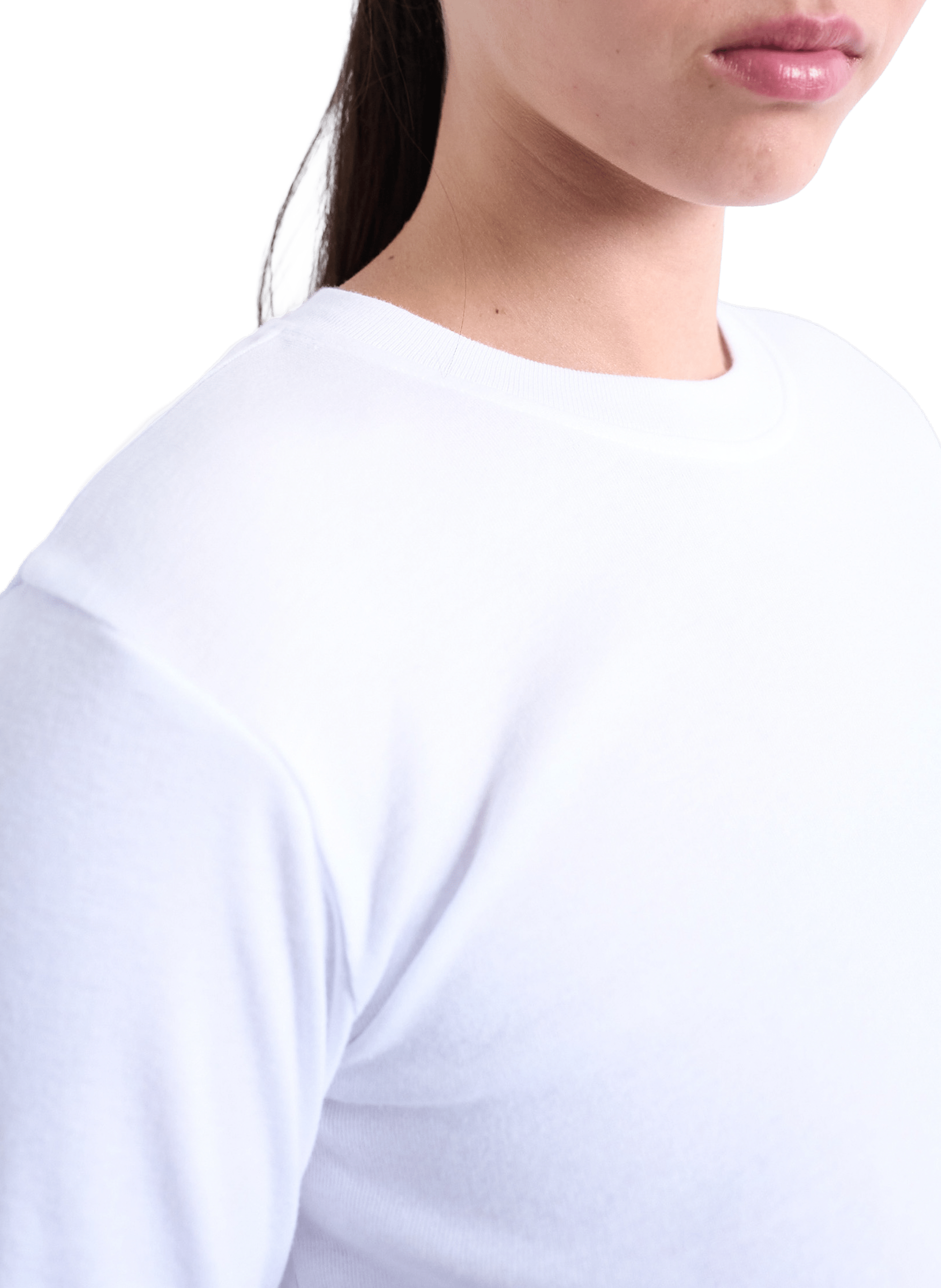 Long-sleeve cotton logo T-shirt  TOPSHOP White