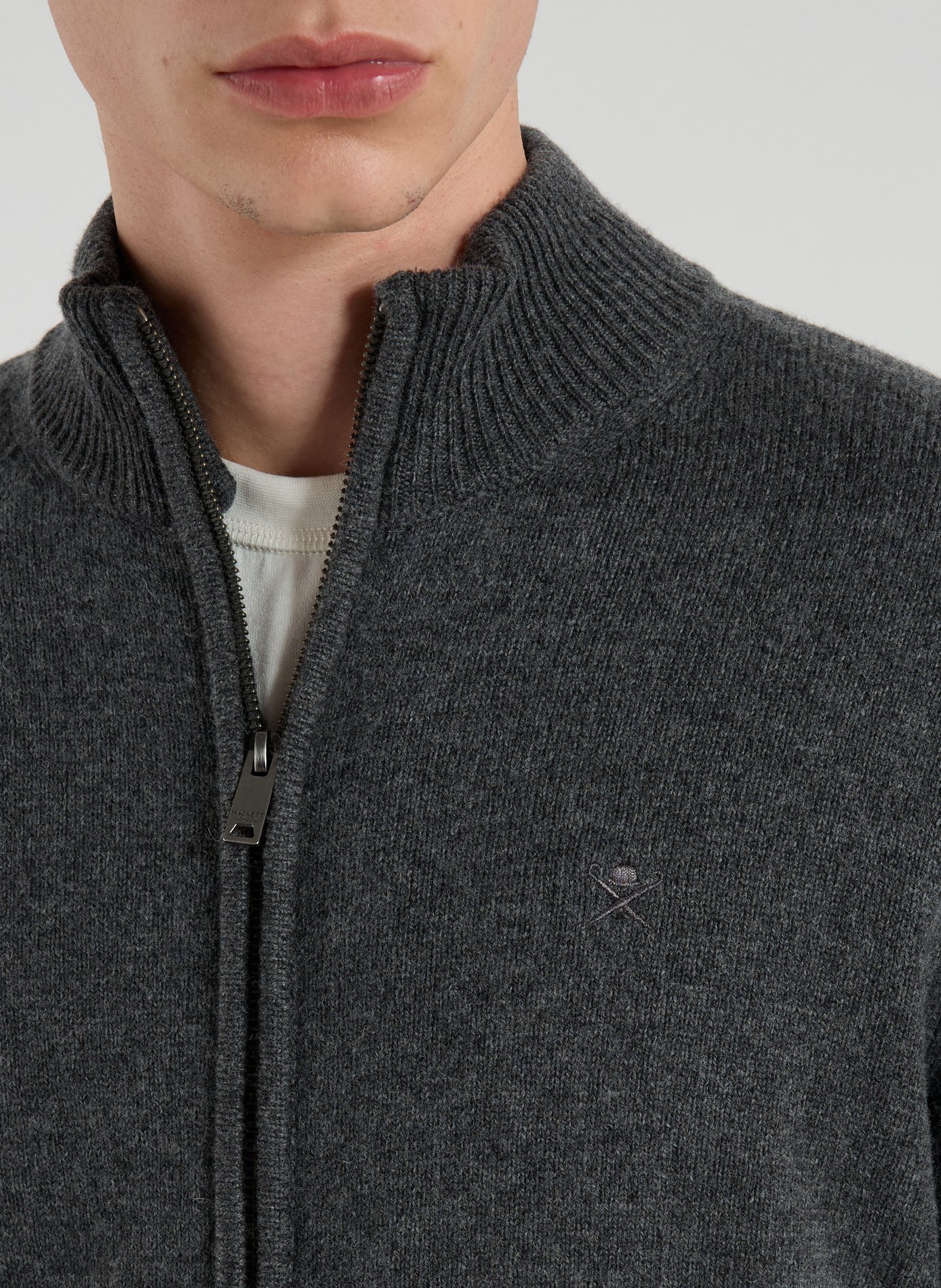 Fox patch cardigan HACKETT Grey