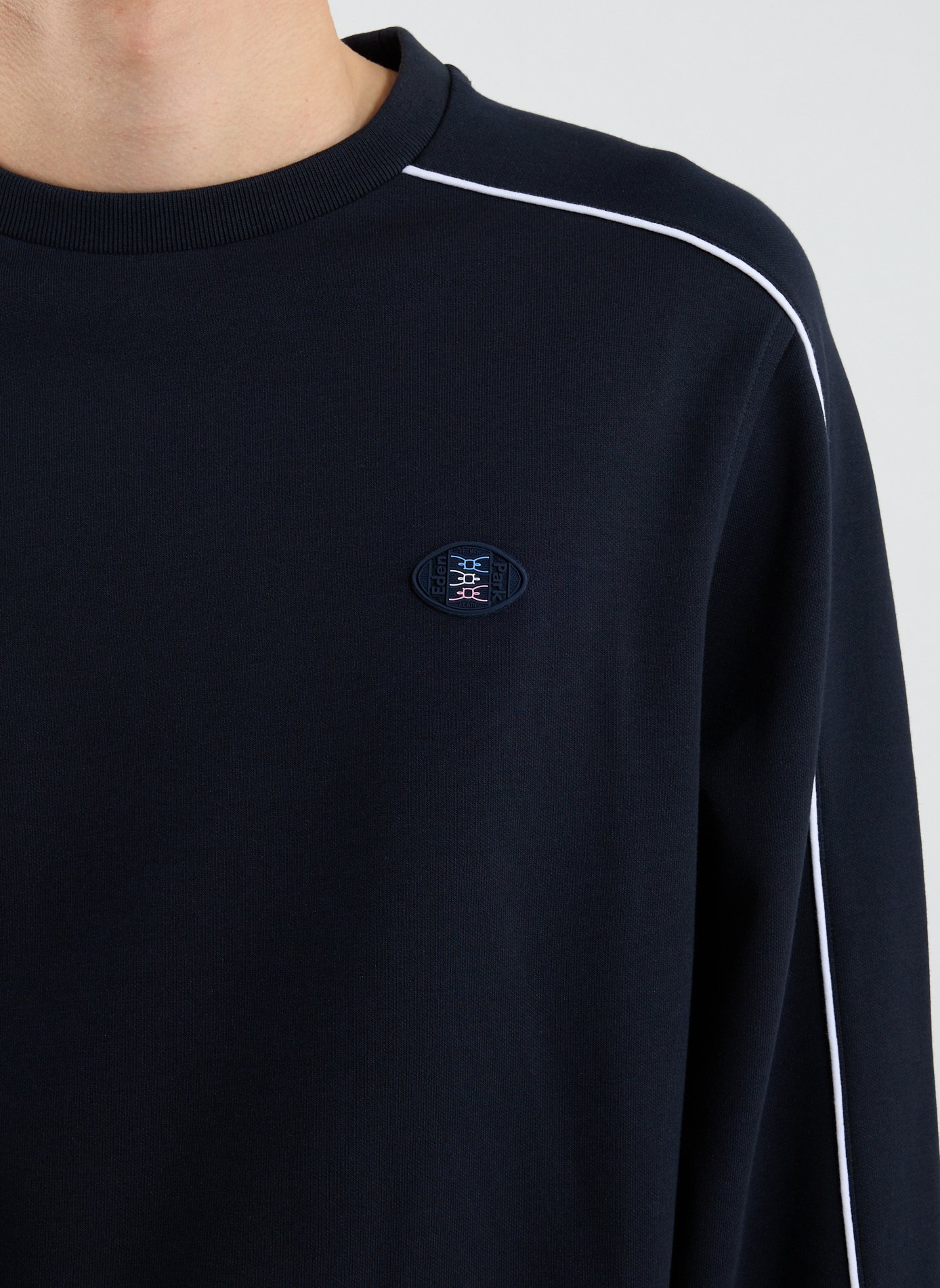 Cotton-blend round-neck jumper EDEN PARK Pink