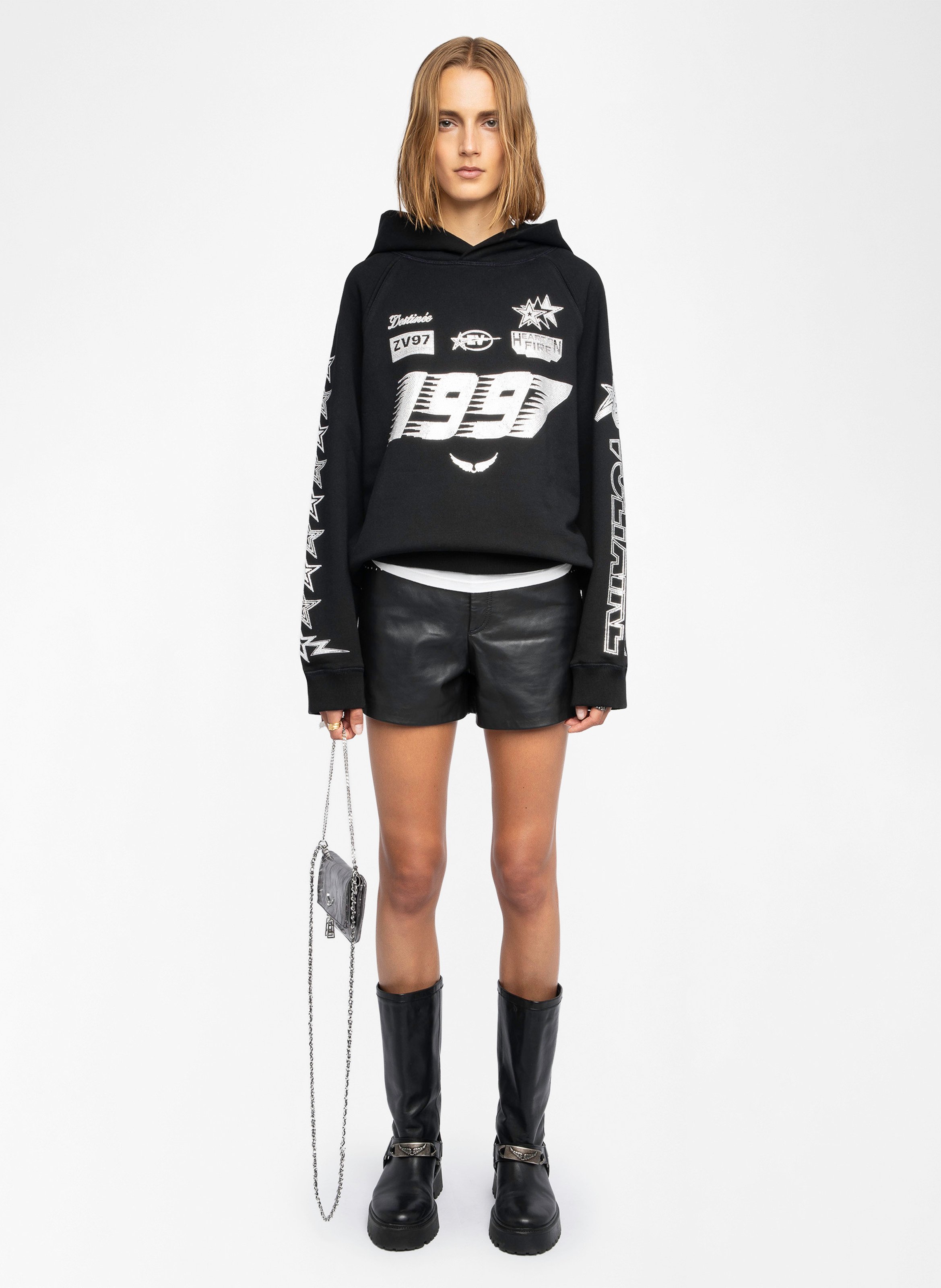 Sweatshirt col rond en coton georgio ZADIG&VOLTAIRE Noir