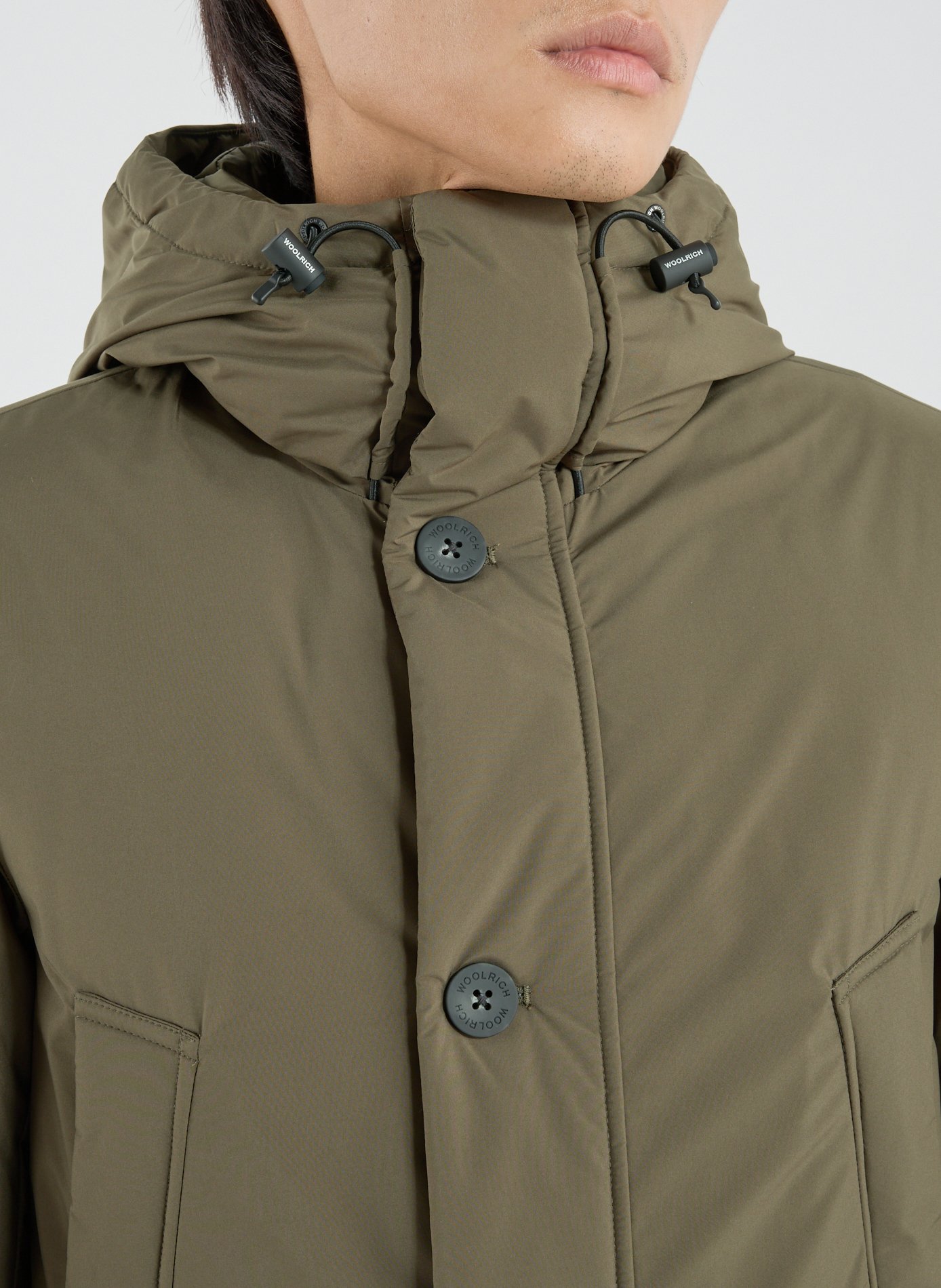 Parka droite à capuche WOOLRICH Vert