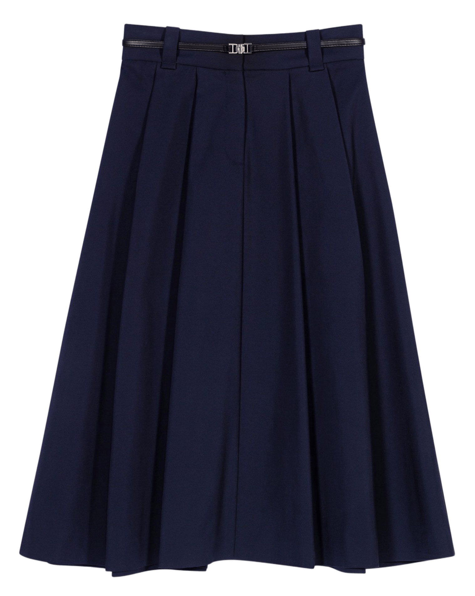 Jupe midi évasée en coton mélangé MAJE Bleu