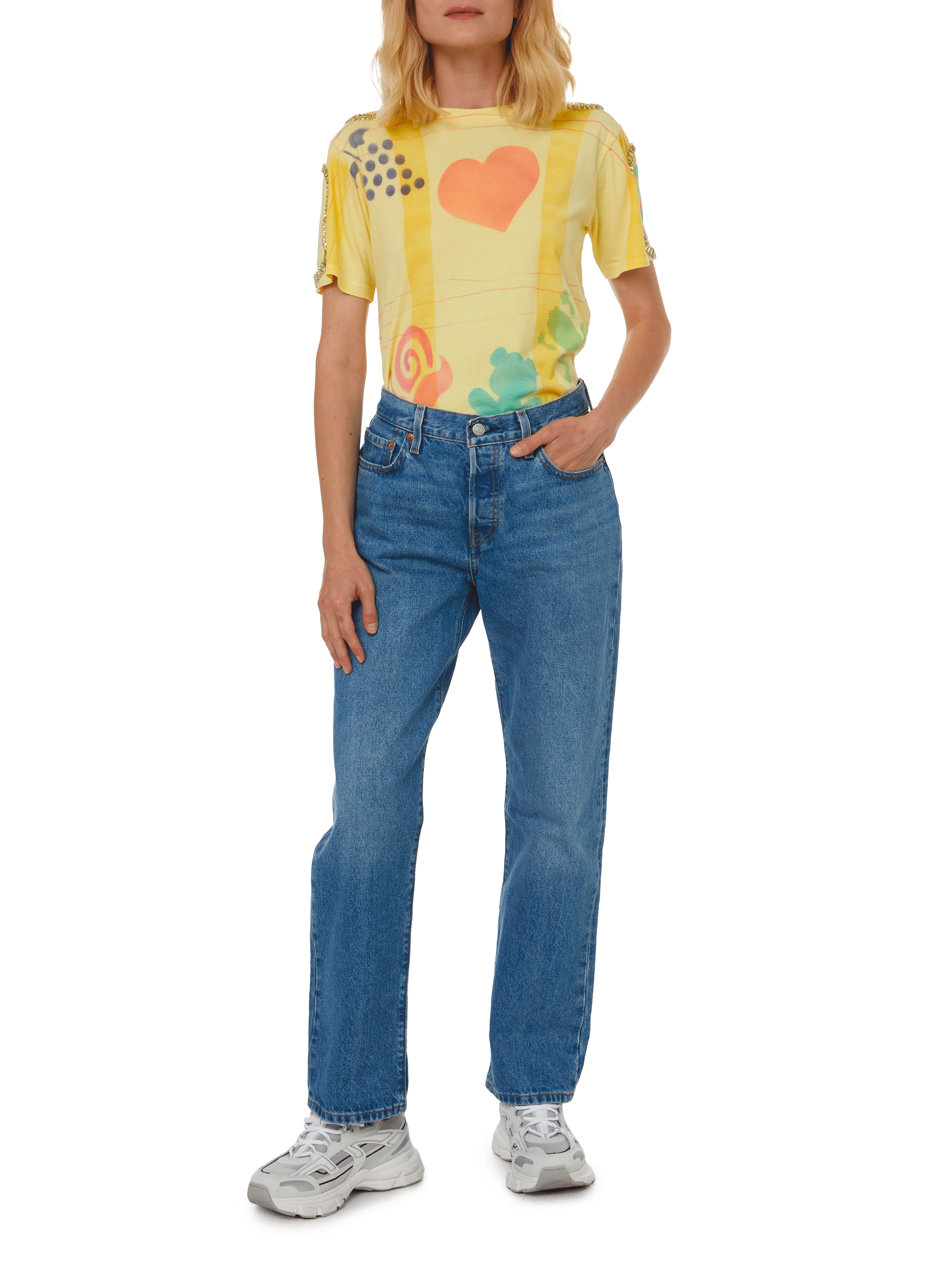 T-shirt à imprimé en coton organique COLLINA STRADA Multicolore