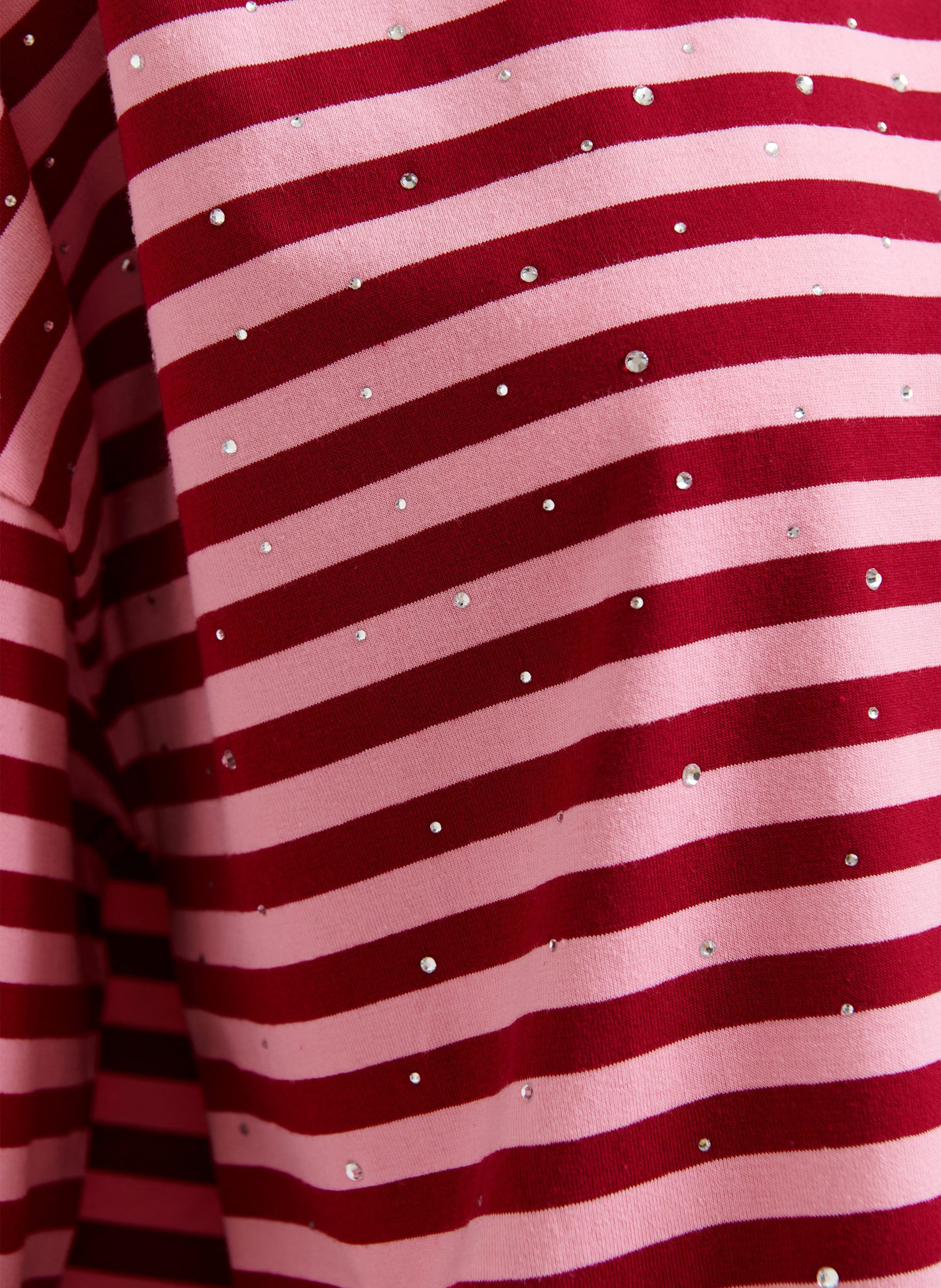 Tee-shirt oversize rayé à strass Joste ESSENTIEL ANTWERP Rouge